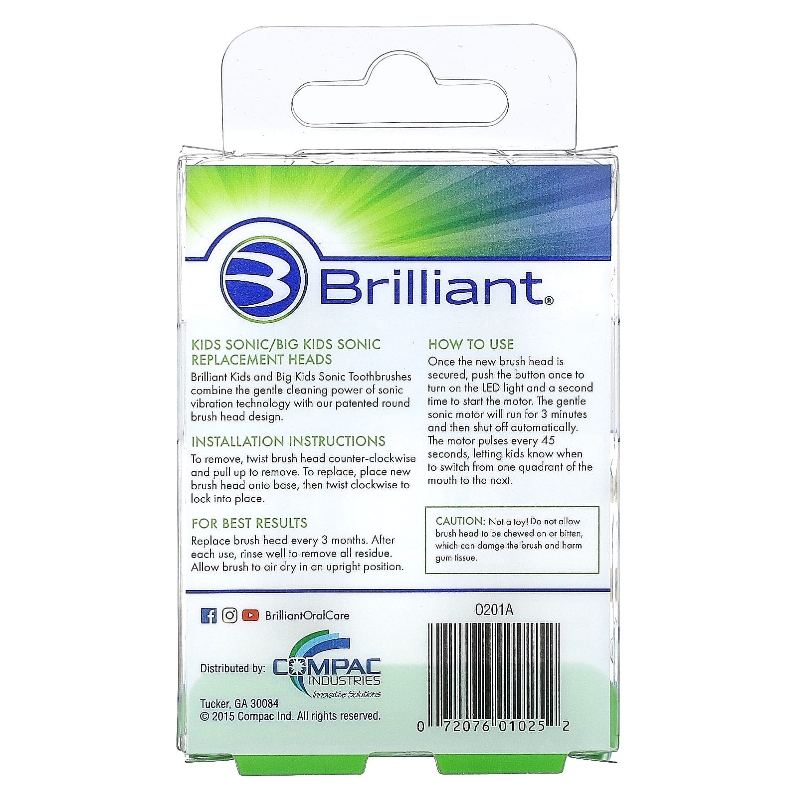 Baby Buddy, Brilliant, детские насадки Sonic, для детей от 3 лет, желтые, 2 сменные насадки