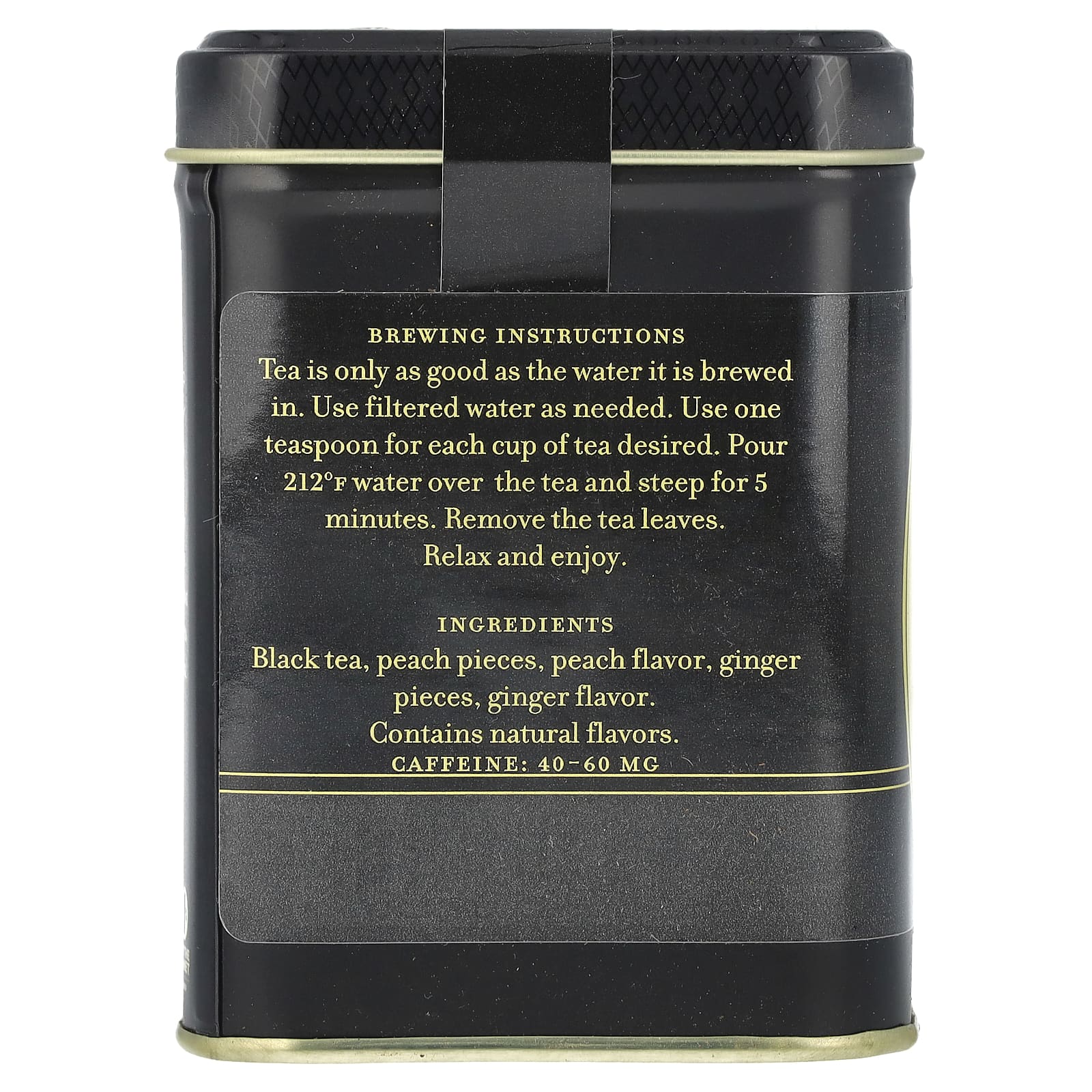 Harney & Sons, Ароматизированный черный чай, персики и имбирь, 112 г (4 унции)