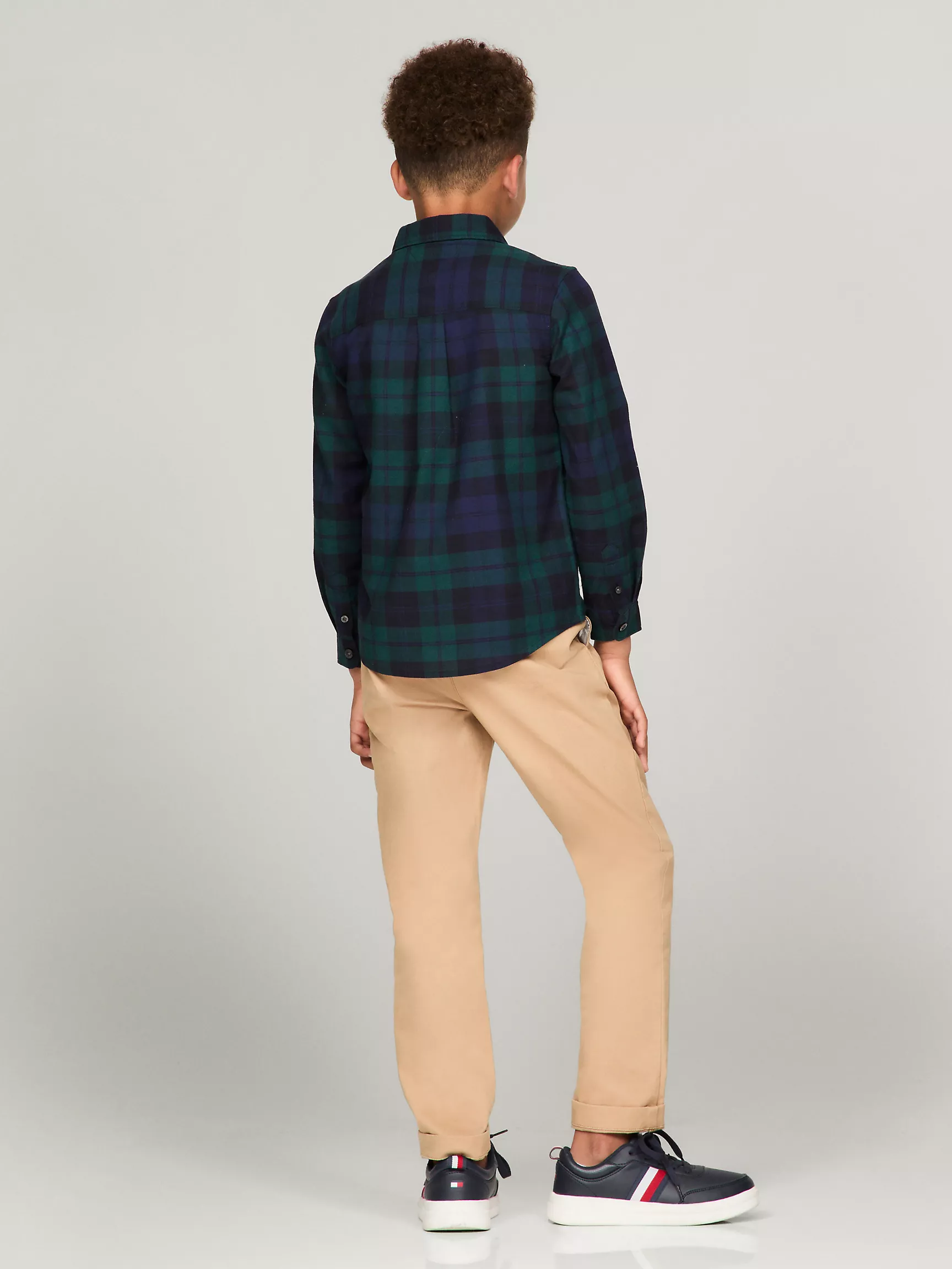 Рубашка для мальчика Tommy Hilfiger, Детская клетчатая эластичная рубашка из оксфорда