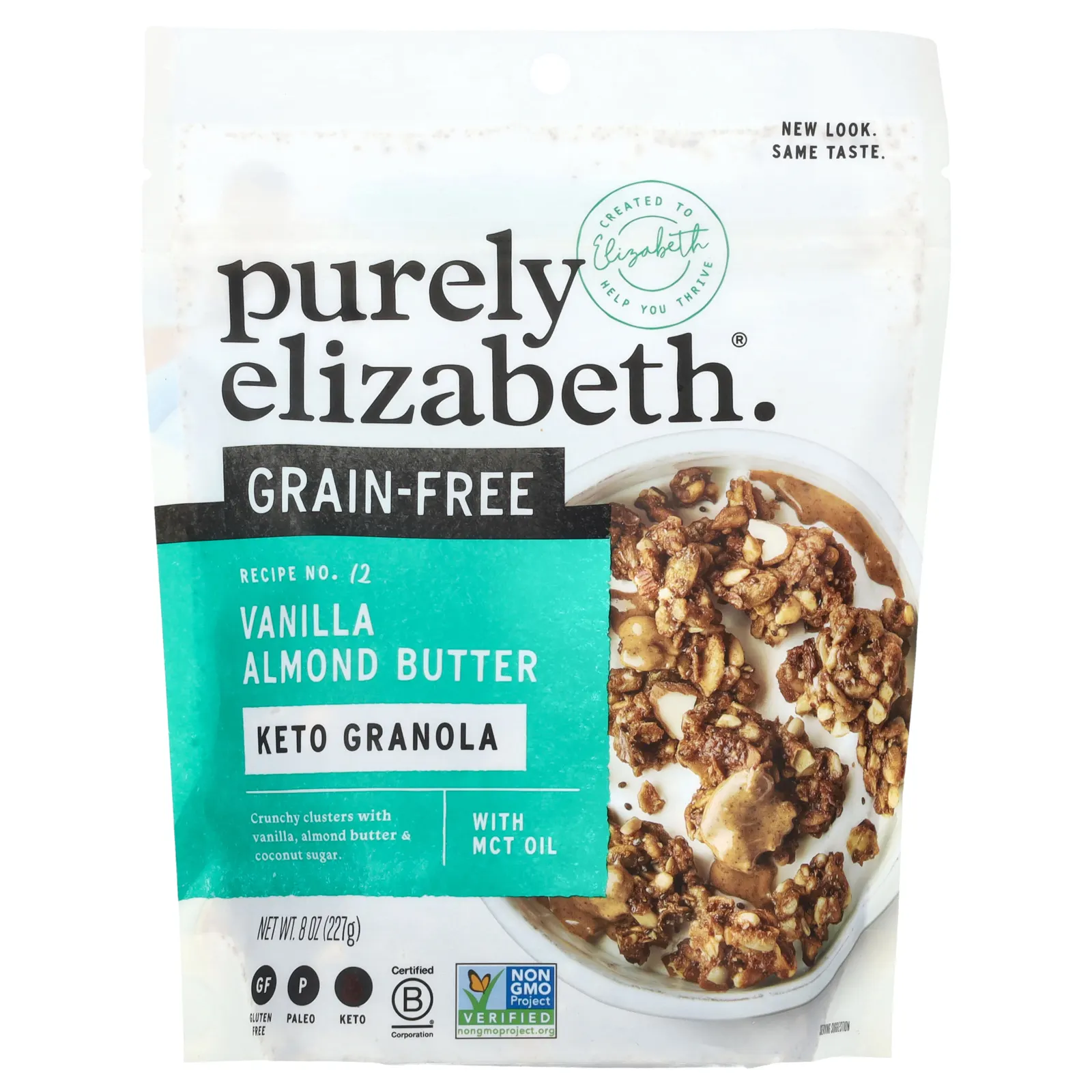 Purely Elizabeth, Keto Granola Clusters, без зерен, ванильное и миндальное масло, 227 г (8 унций)