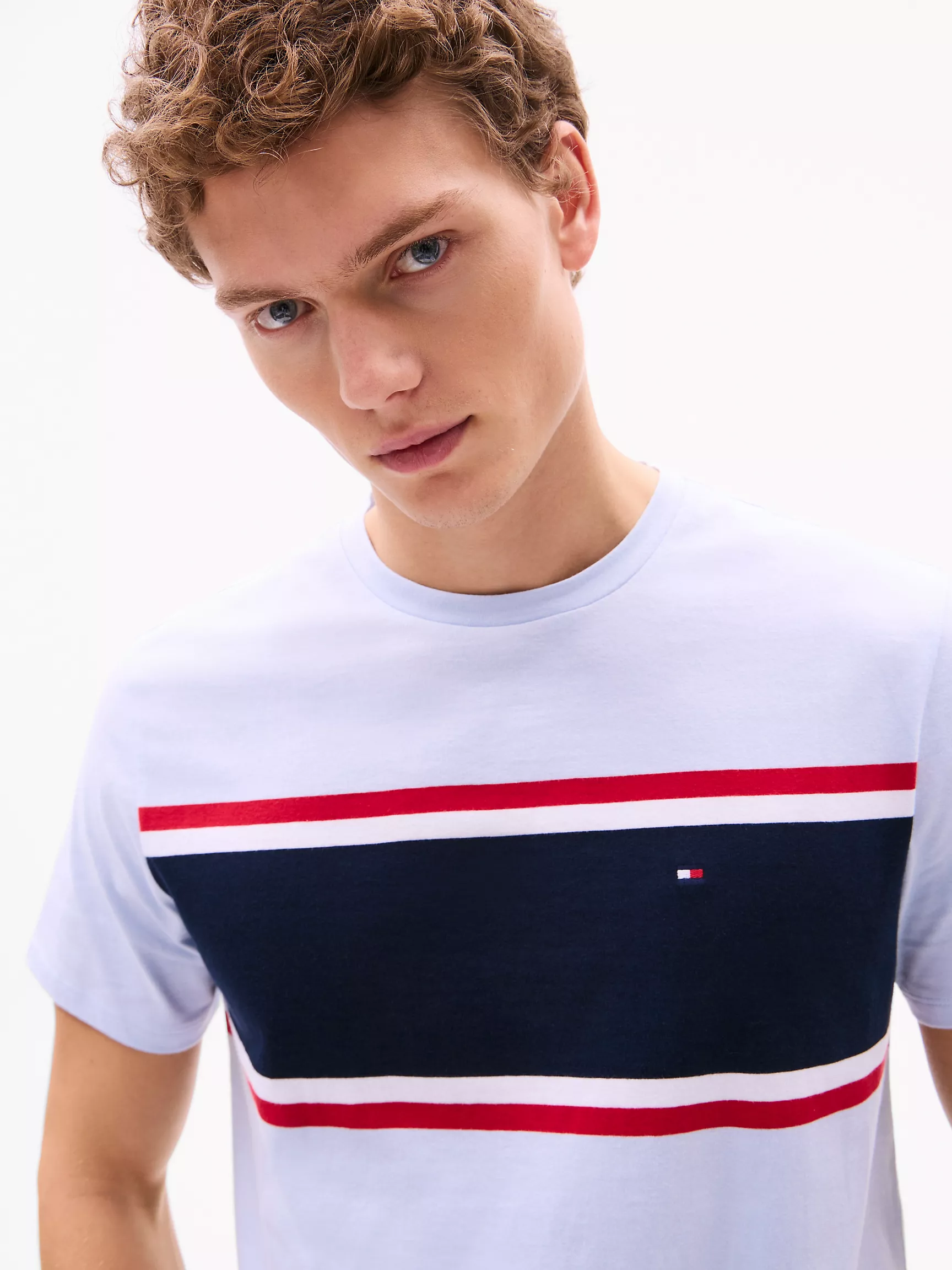 Мужская футболка Tommy Hilfiger, Футболка с полосатым блоковым узором