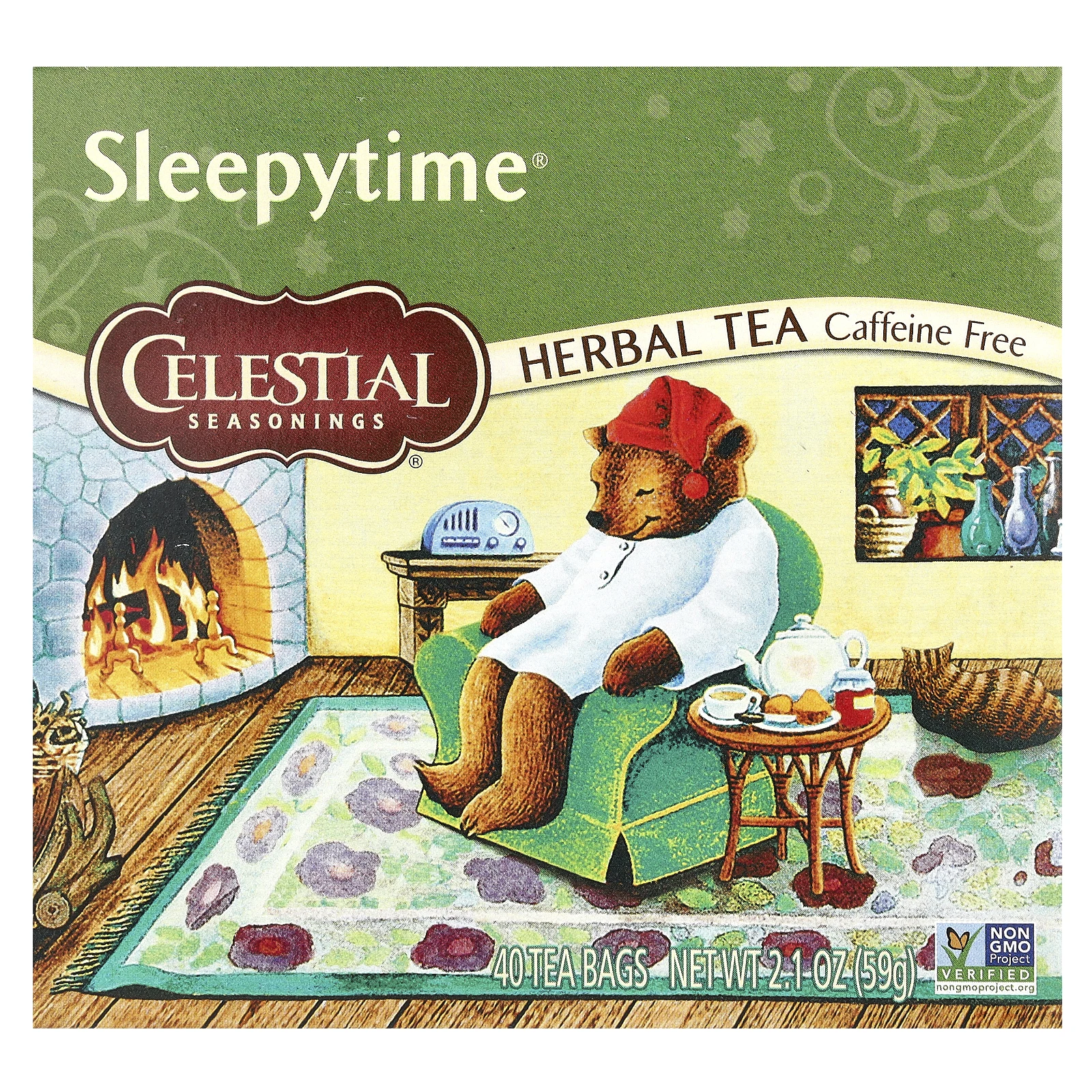 Celestial Seasonings, Sleepytime, травяной чай, без кофеина, 40 чайных пакетиков, 59 г (2,1 унции)
