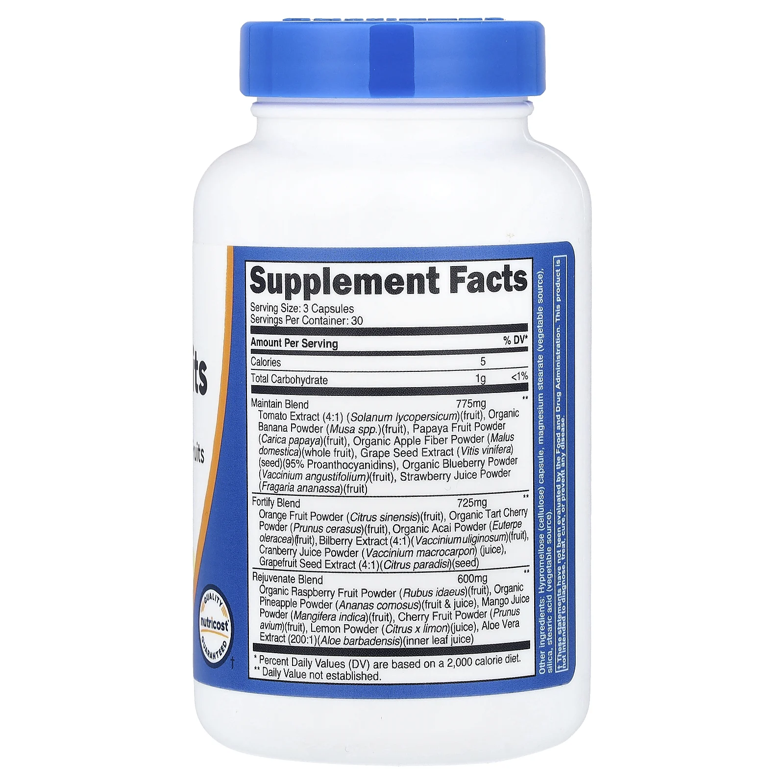 Nutricost, Daily Fruits, фрукты, 90 капсул