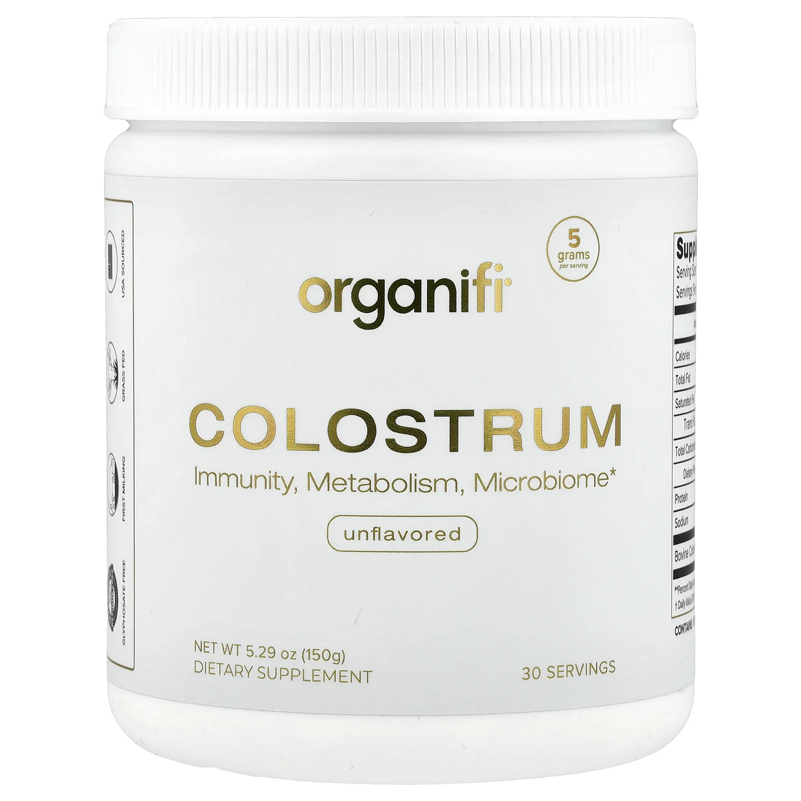 Organifi, молозиво, без добавок, 150 г (5,29 унции)