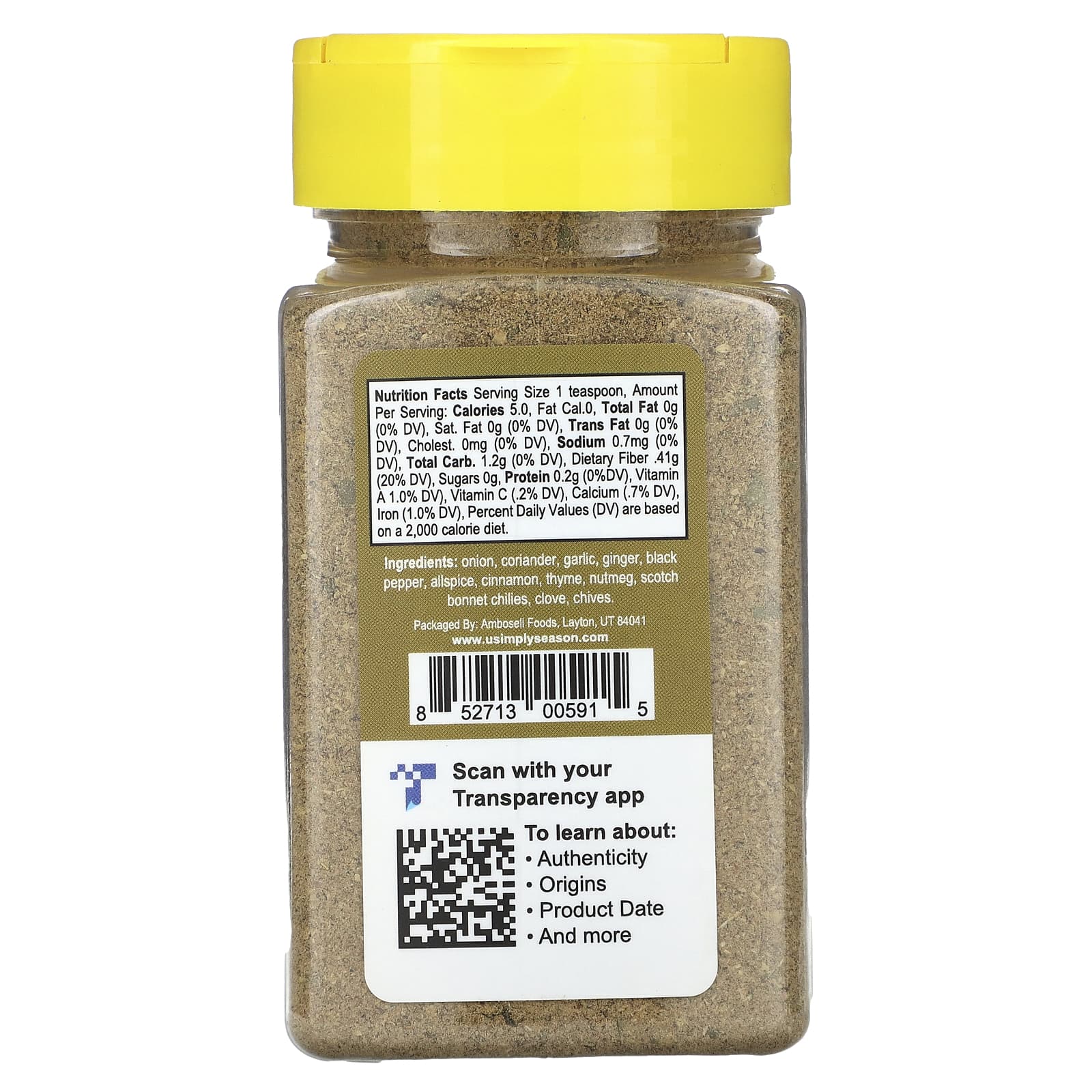 USimplySeason, Artisan, смесь специй, ямайский джерк, 135 г (4,8 унции)