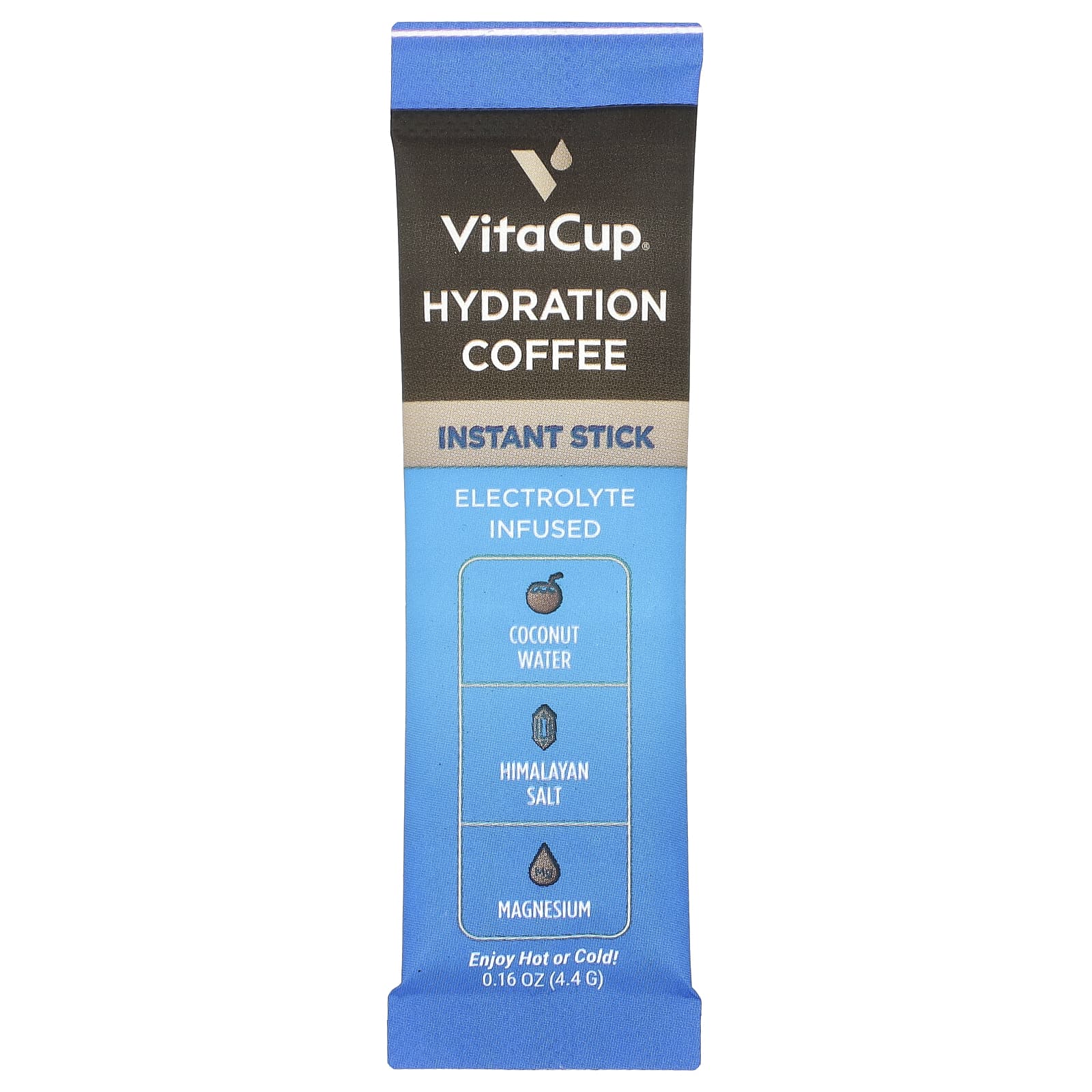 VitaCup, Hydration, кофе и электролиты, растворимый кофе, средней обжарки, 18 порционных стиков по 4,4 г (0,16 унции)