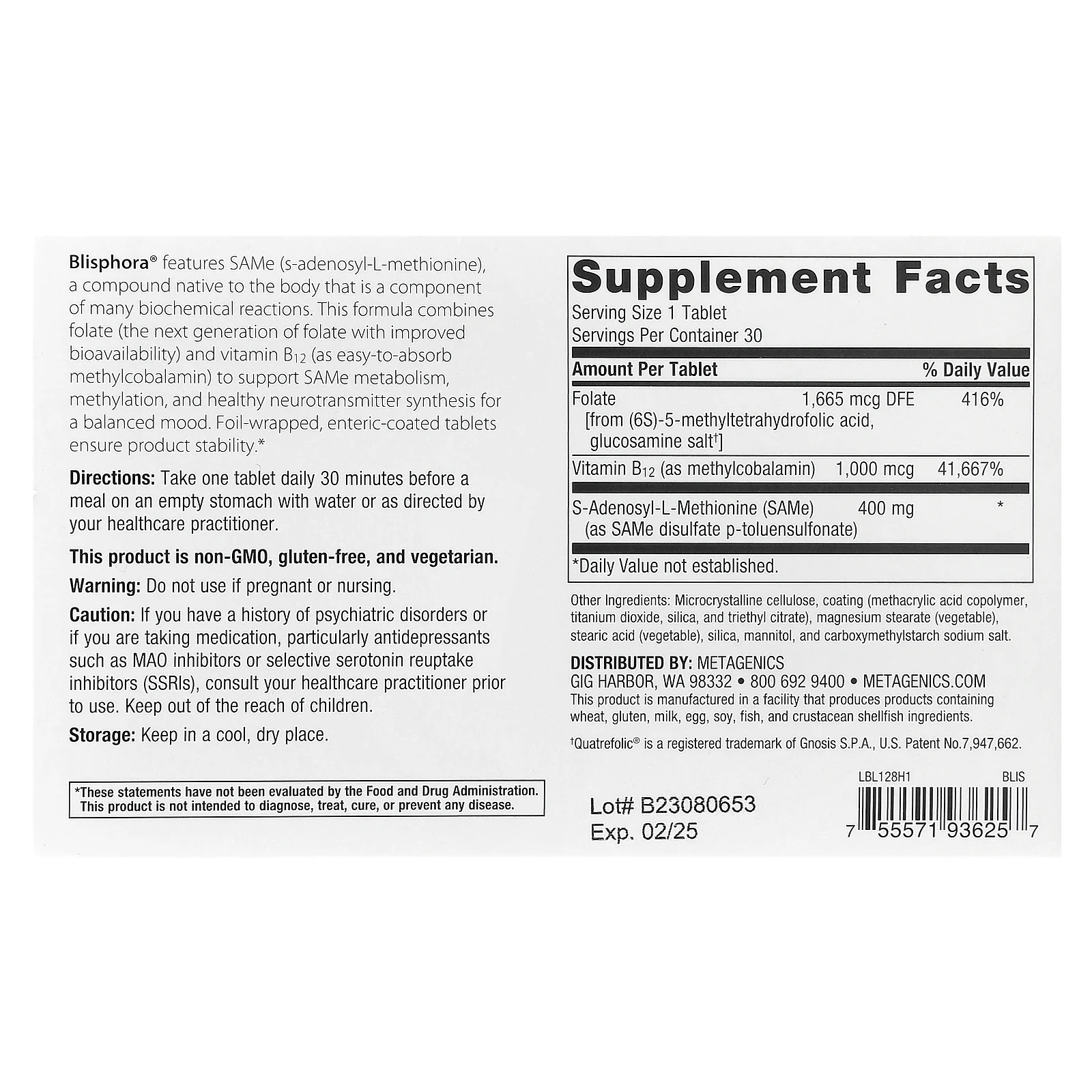 Metagenics, Blisphora®, 30 таблеток