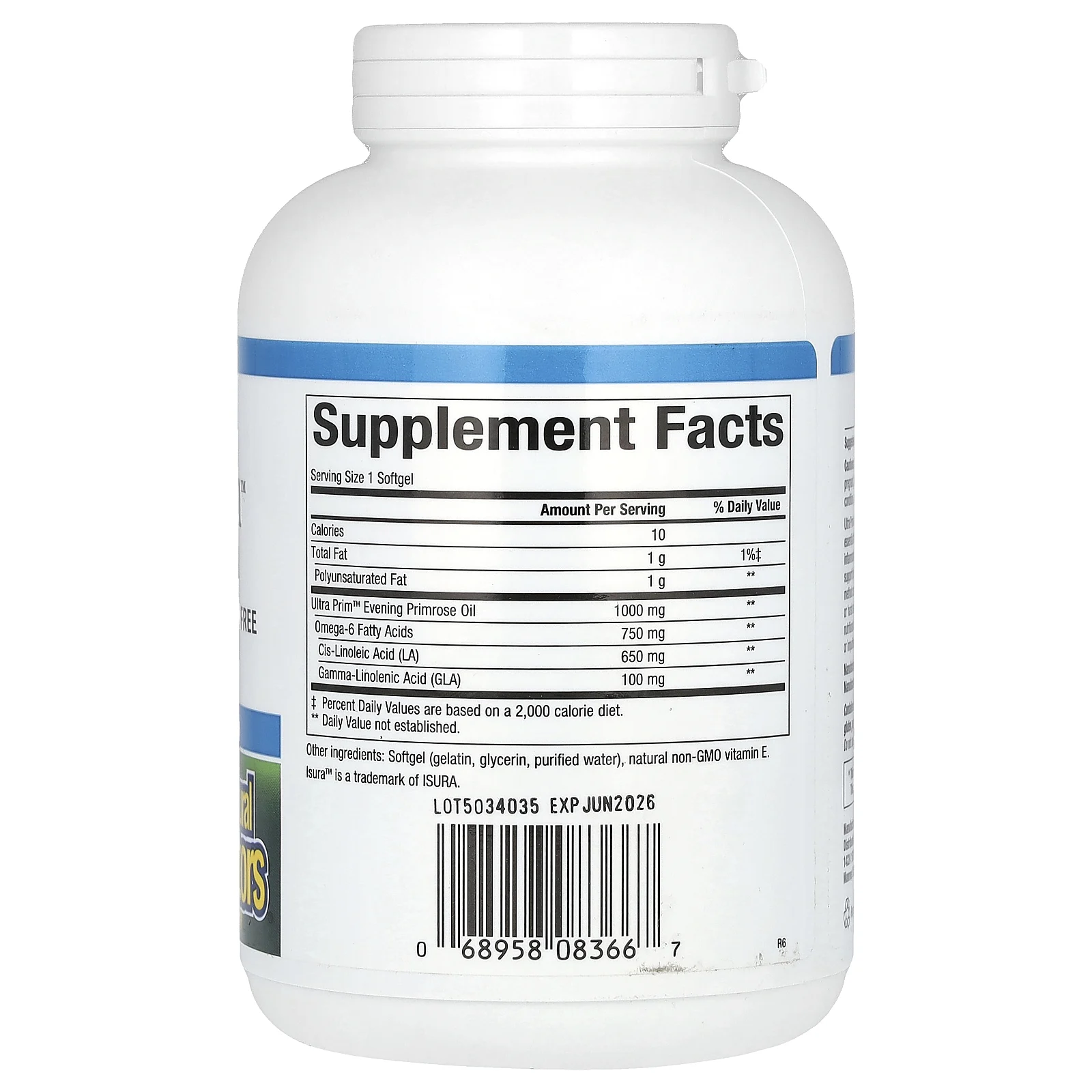 Natural Factors, OmegaFactors, Ultra Prim, масло примулы вечерней, 1000 мг, 240 капсул