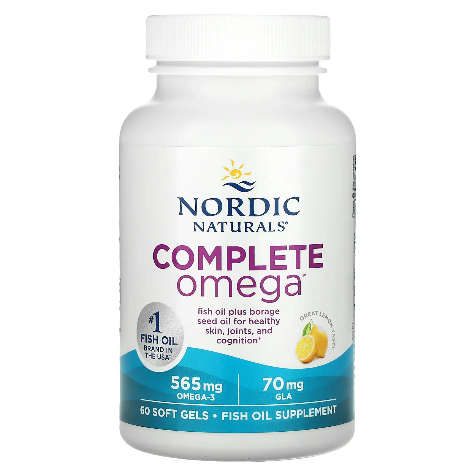 Nordic Naturals, Complete Omega, лимон, 60 мягких таблеток
