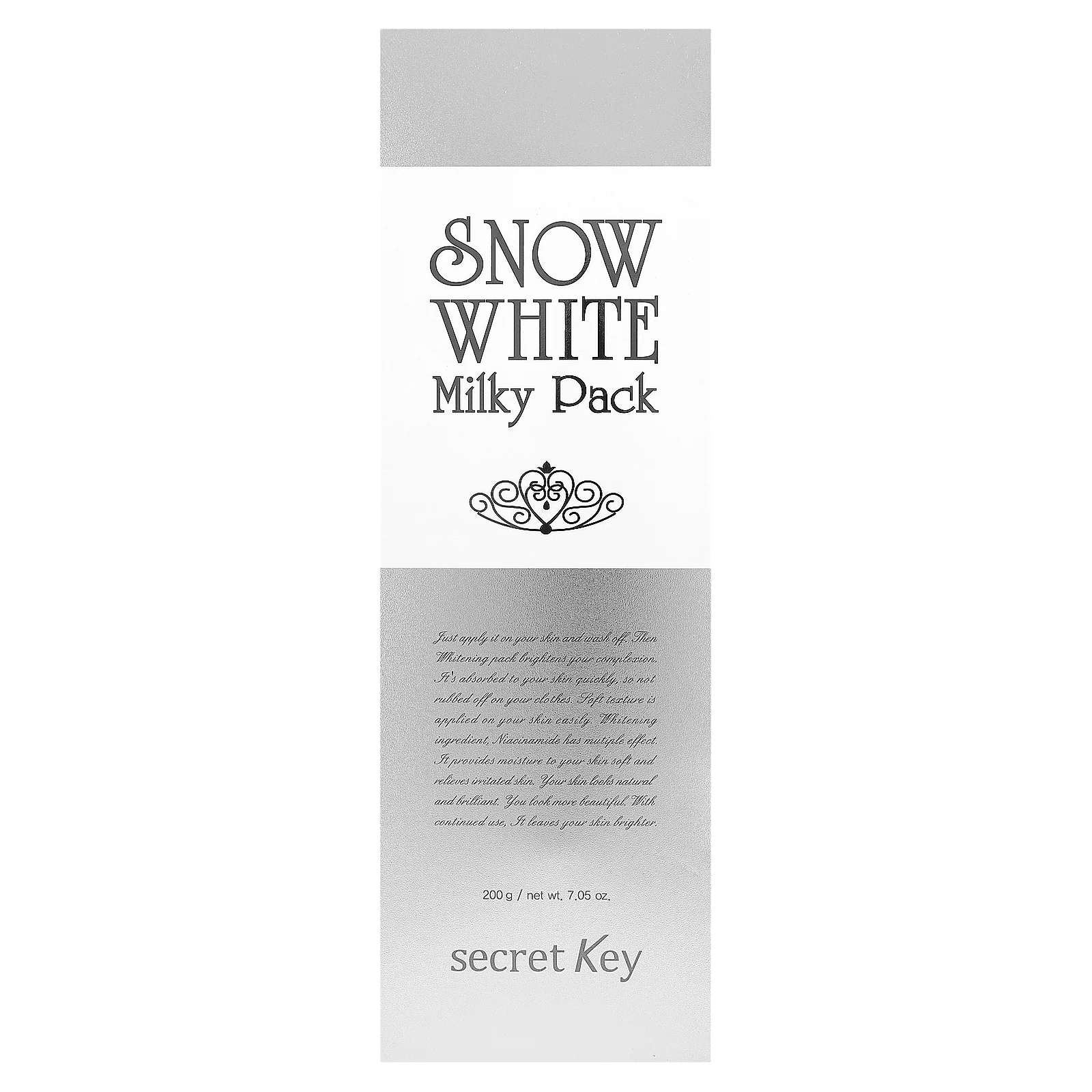Secret Key, Snow White Milky Pack, отбеливающая маска, 200 г (7,05 унции)