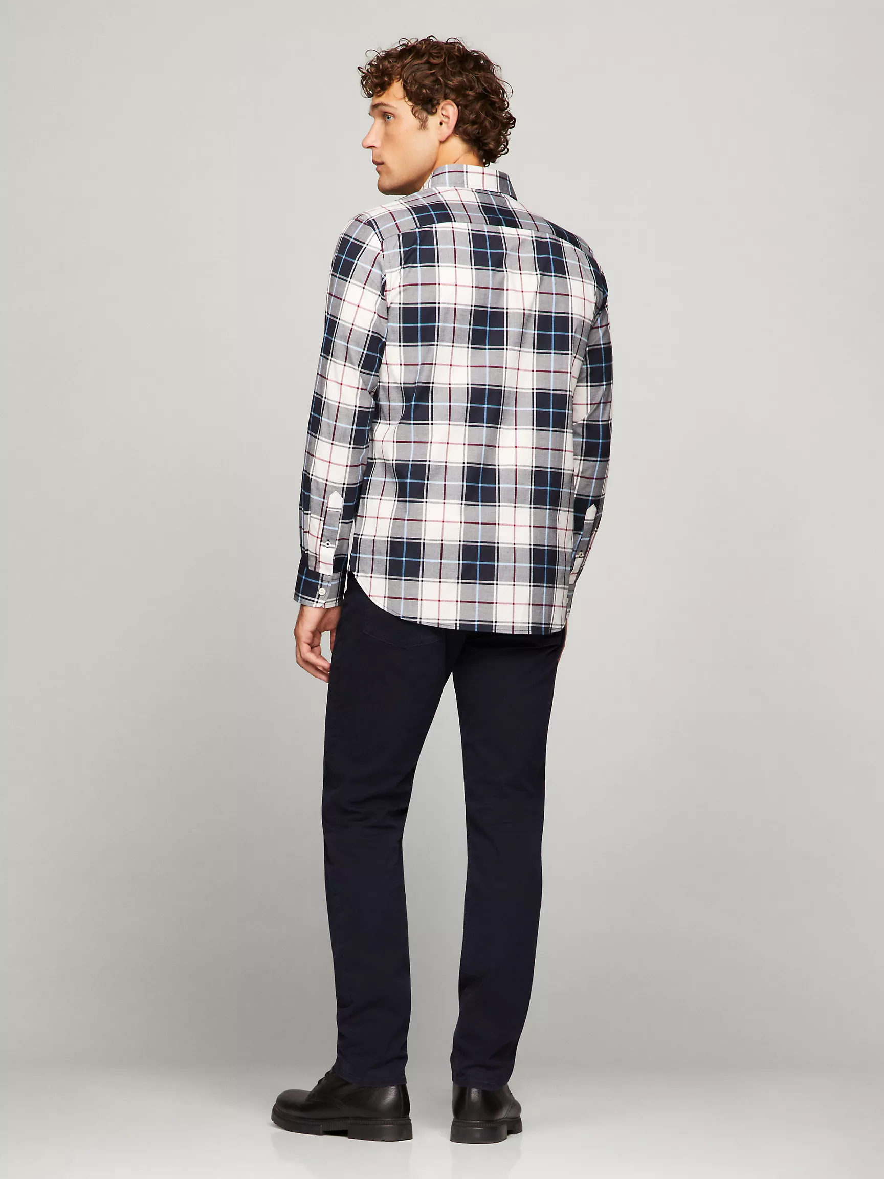 Мужская рубашка Tommy Hilfiger, Клетчатая рубашка стандартного кроя из поплина