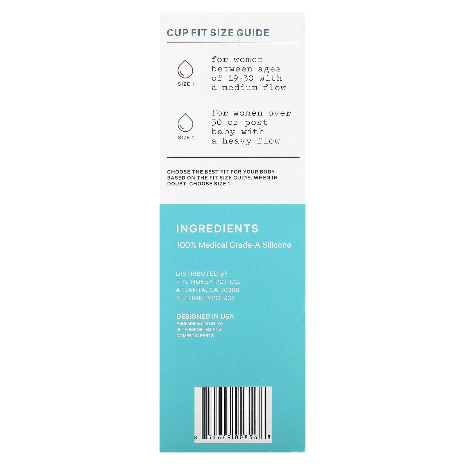 The Honey Pot Company, Менструальная чаша, размер 2`` 1 чашка