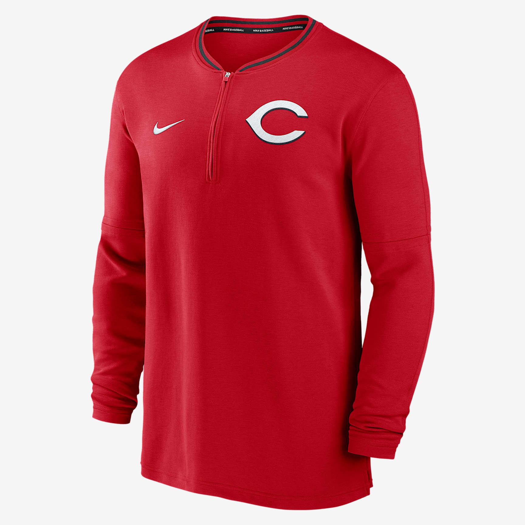 Cincinnati Reds Authentic Collection Men's Nike Dri-FIT MLB 1/2-Zip Long-Sleeve Top
