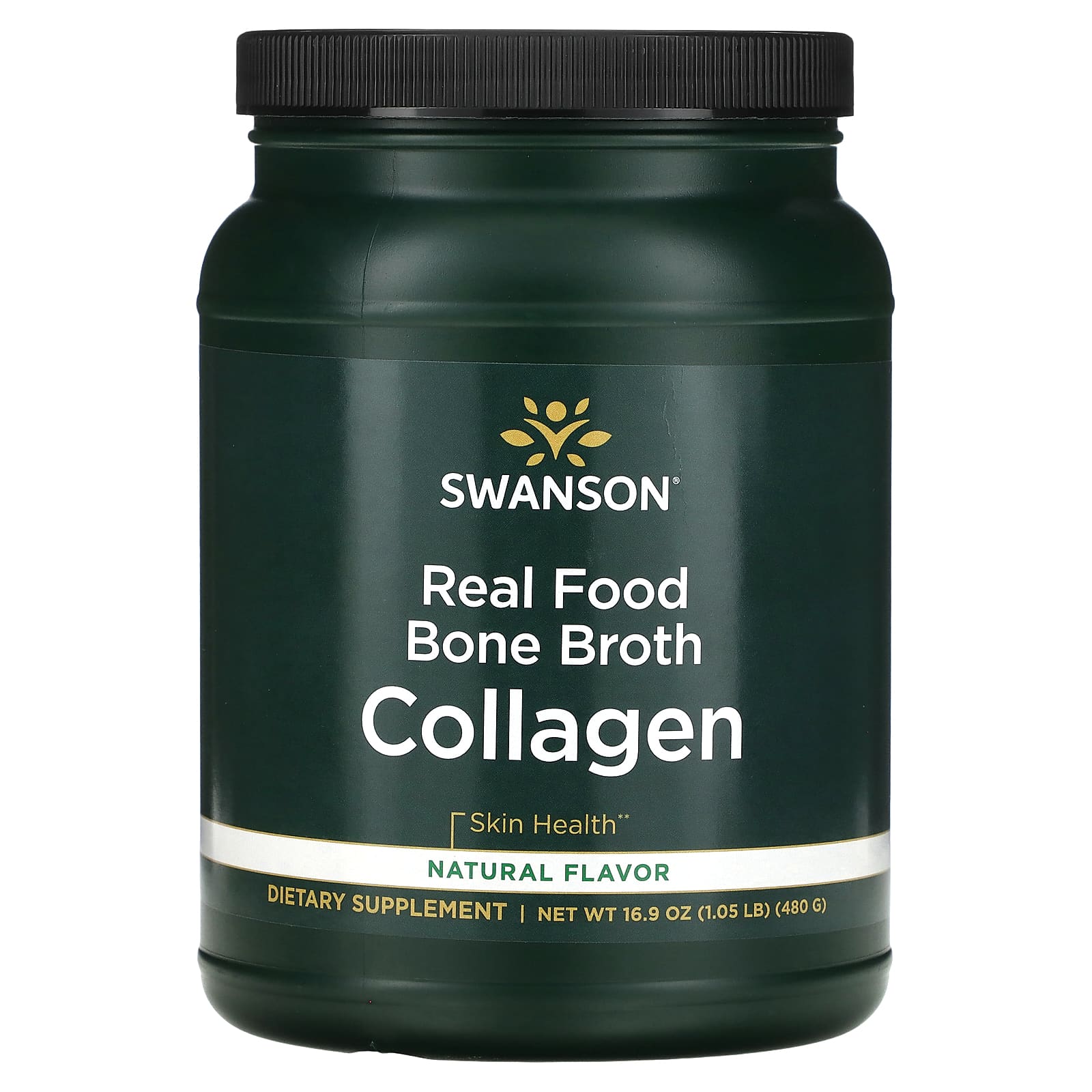 Swanson, Real Food Bone Broth Collagen, 480 г (1,05 фунта)