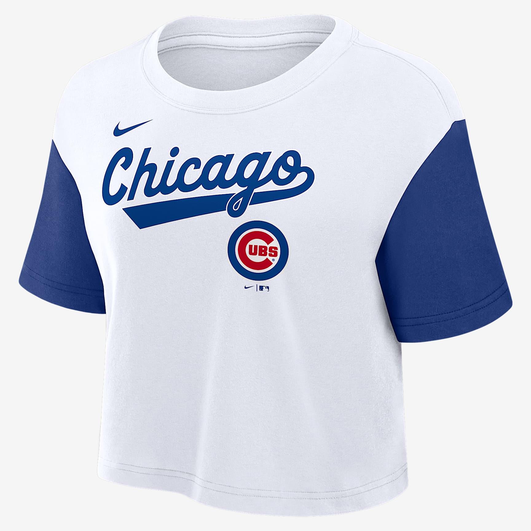 Chicago Cubs Script Women's Nike Dri-FIT MLB Cropped T-Shirt