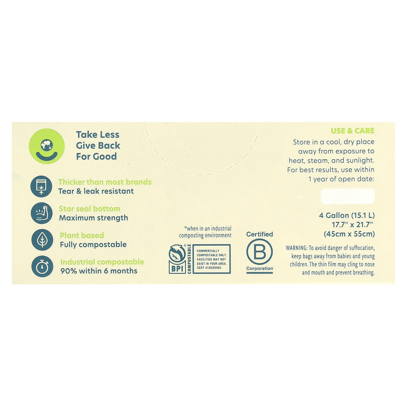 Full Circle, For Good ™, мешки для пищевых отходов, компостируемые, 25 пакетов