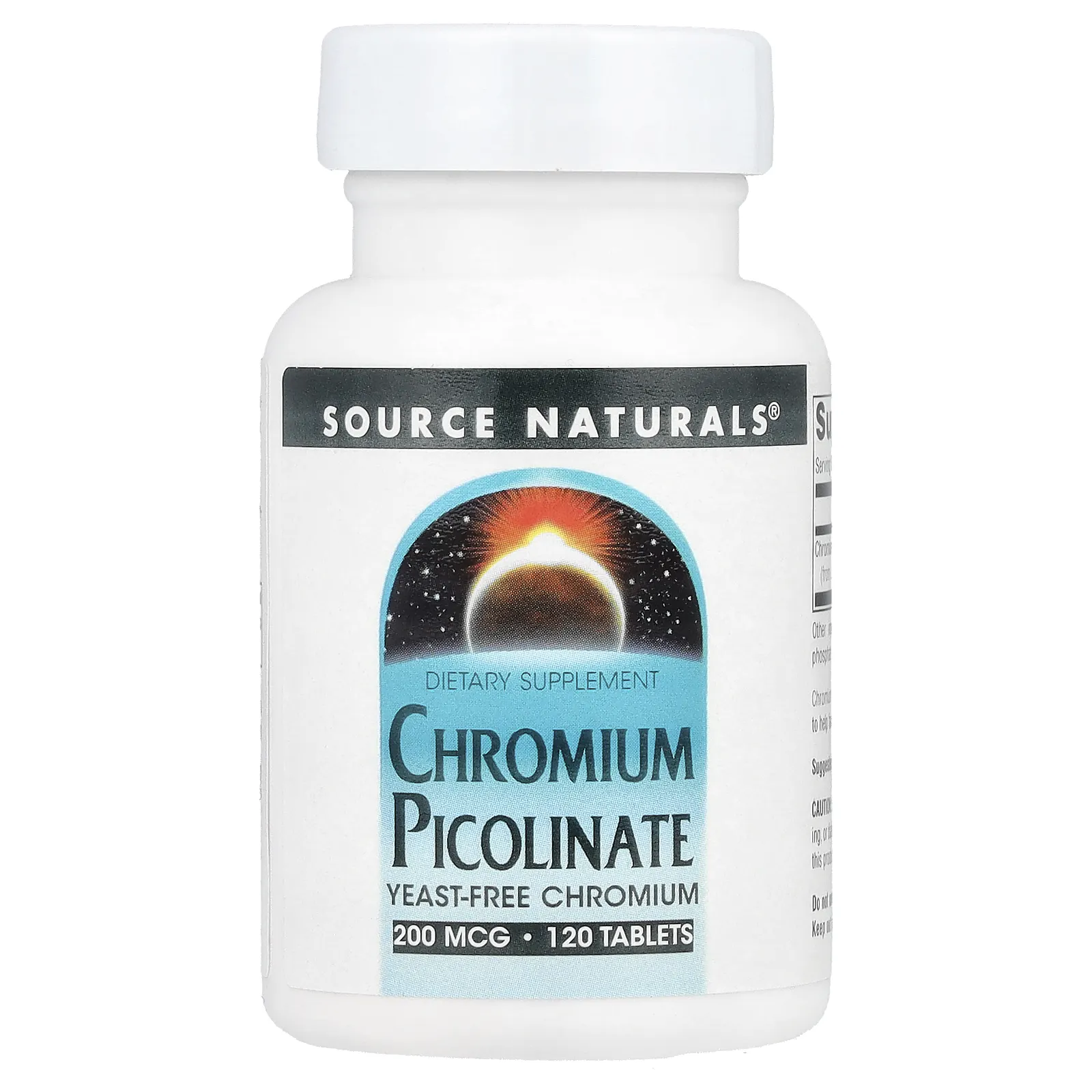 Source Naturals, Пиколинат хрома, 200 мкг, 120 таблеток