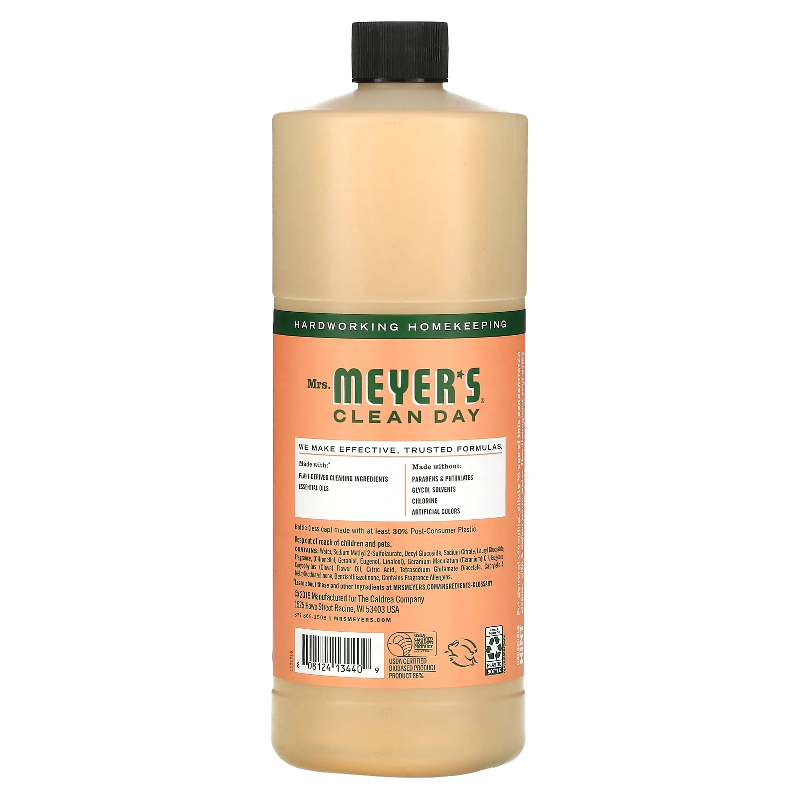 Mrs. Meyers Clean Day, универсальный концентрат, герань, 946 мл (32 жидк. унции)