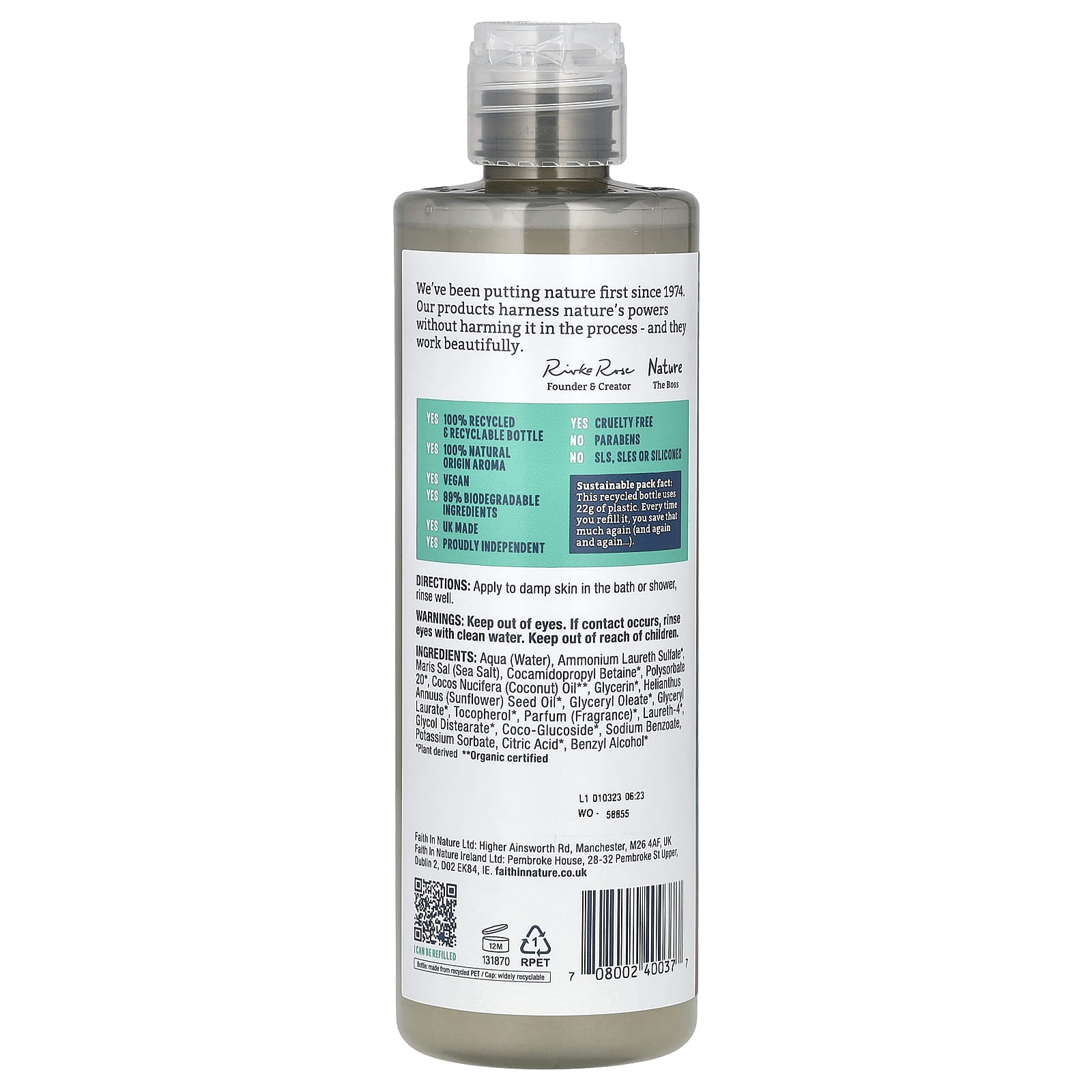 Faith in Nature, Гель для душа, с кокосом, 400 мл (13,5 жидк. Унции)