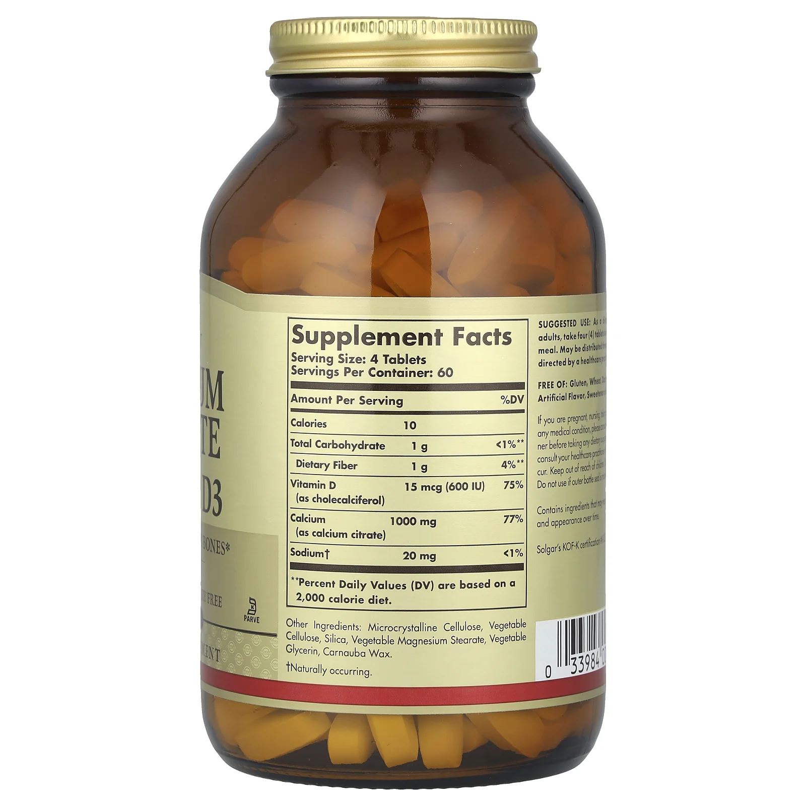 Solgar, цитрат кальция с витамином D3, 240 таблеток