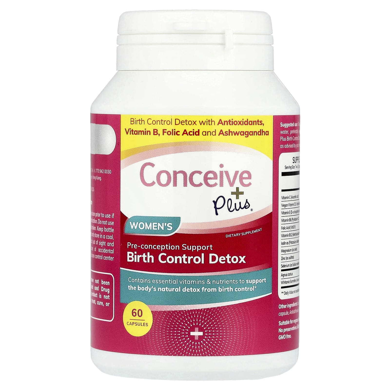 Conceive Plus, Детокс для женщин, противозачаточные, 60 капсул