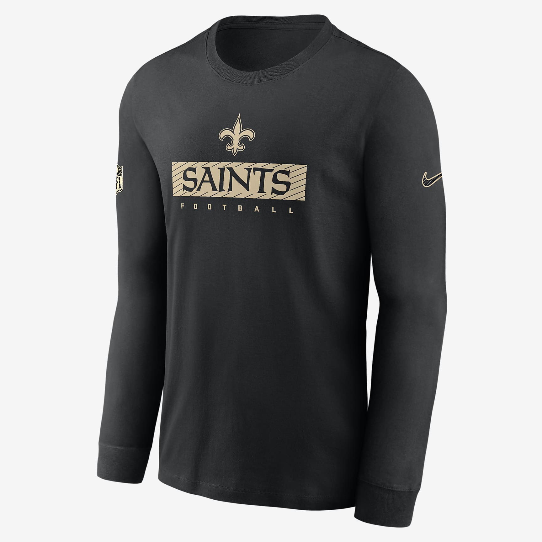 New Orleans Saints Sideline Team Issue Men's Nike Dri-FIT NFL Long-Sleeve T-Shirt