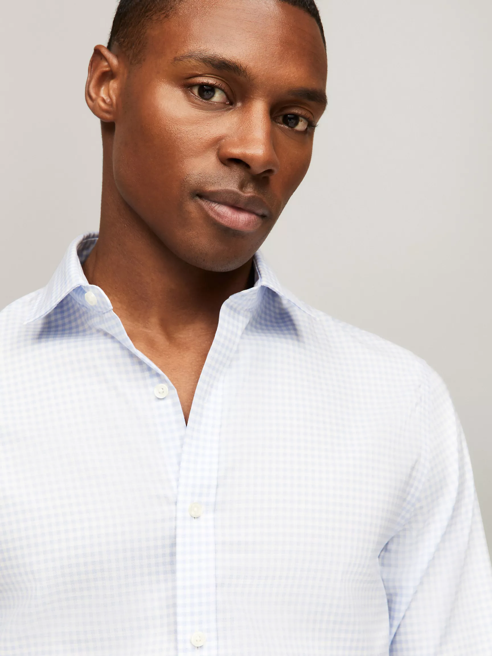 Мужская рубашка Tommy Hilfiger, Приталенная рубашка THFlex в клетку с эффектом выцветания