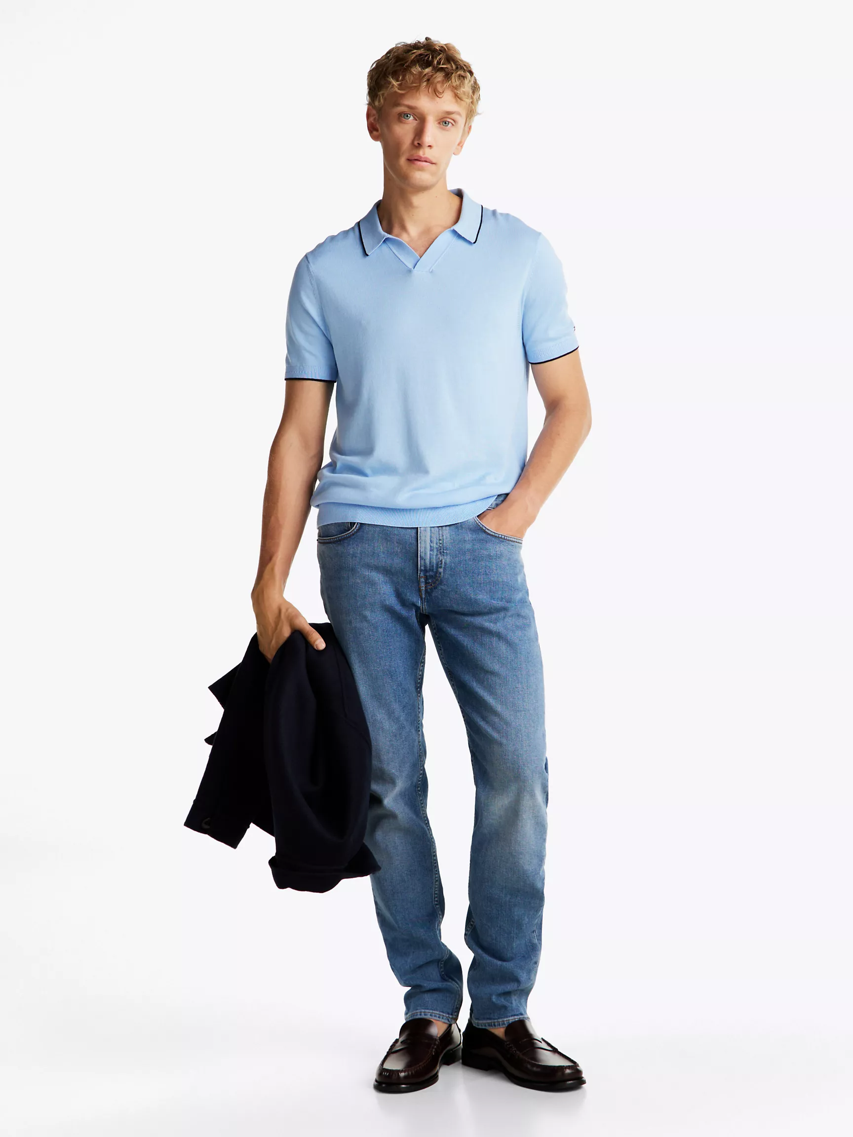 Мужское поло Tommy Hilfiger, Стандартное поло с V-образным вырезом