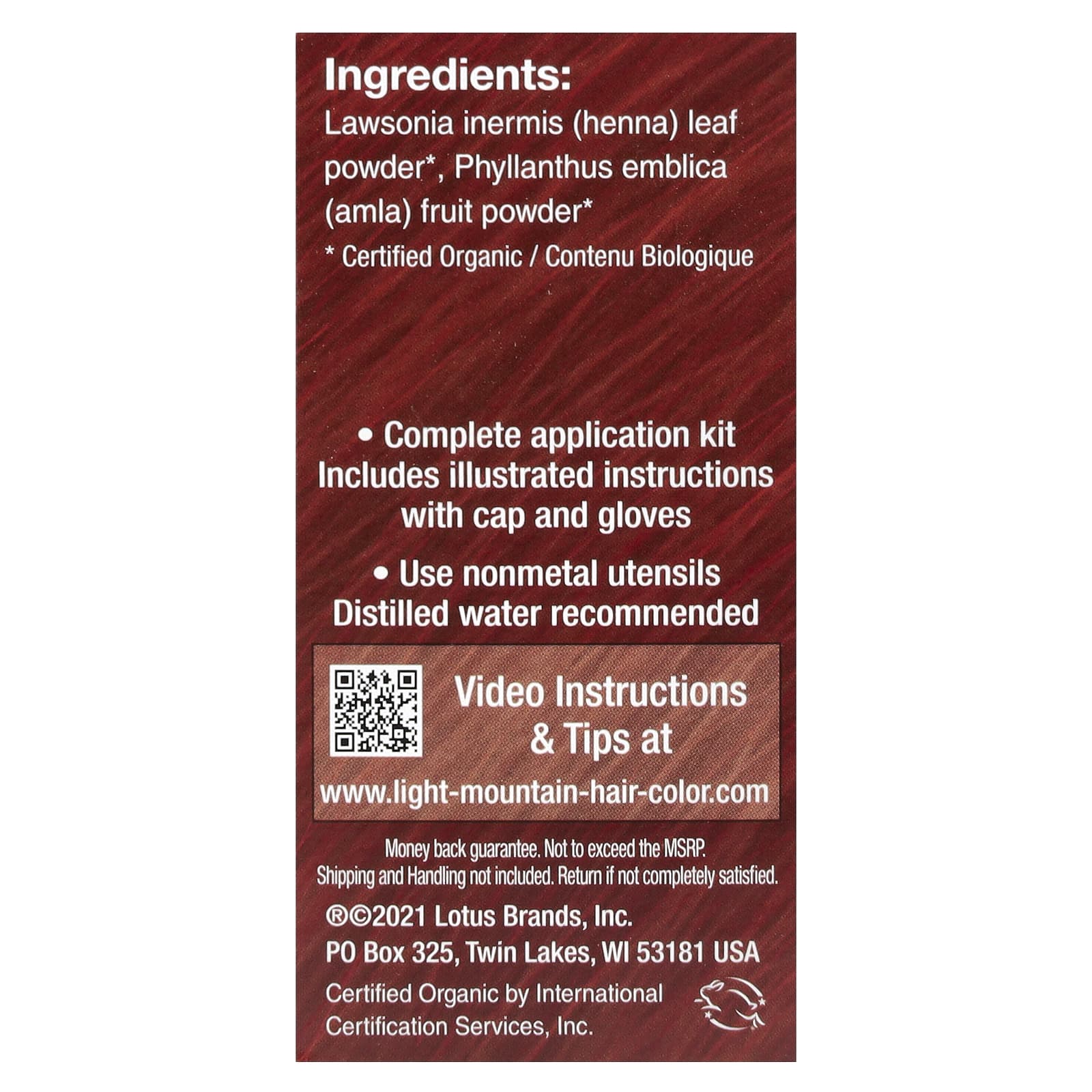 Light Mountain, Натуральная краска и кондиционер для волос, ярко-рыжий, 4 унции (113 г)