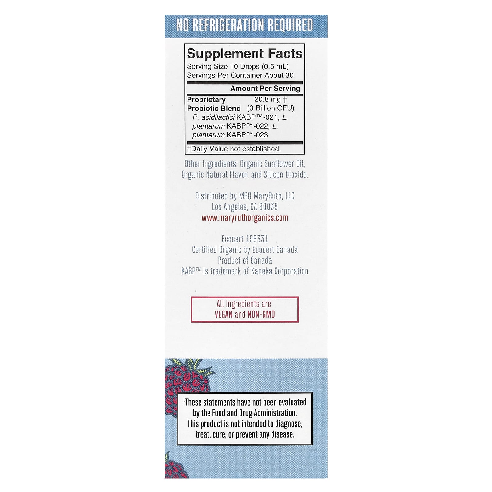 MaryRuth's, Органический прецизионный пробиотик для женщин старше 40 лет, жидкие капли, малина, 3 млрд КОЕ, 15 мл (0,5 жидк. Унции)