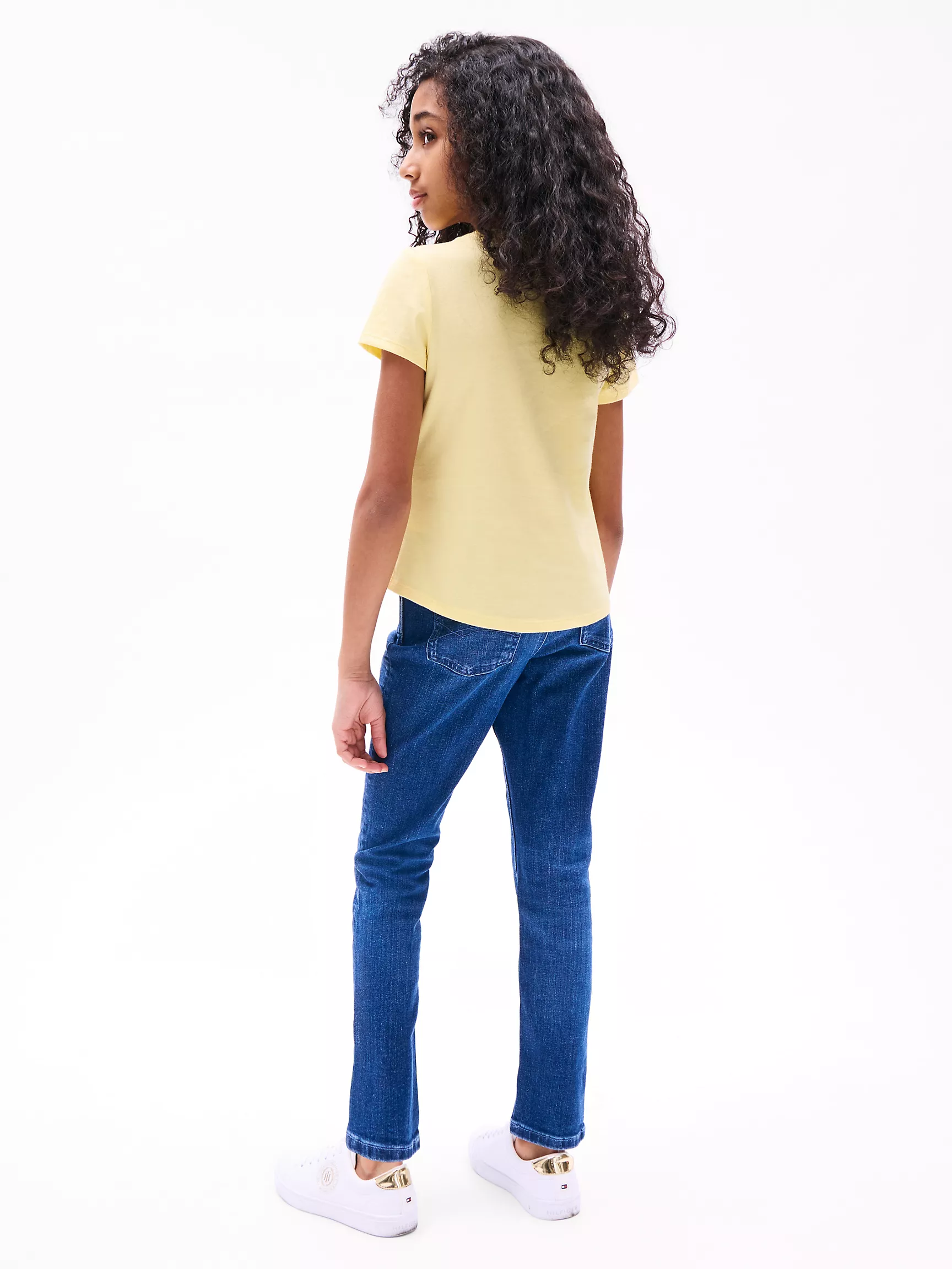 Футболка для девочек Tommy Hilfiger, Детская футболка с круглым логотипом