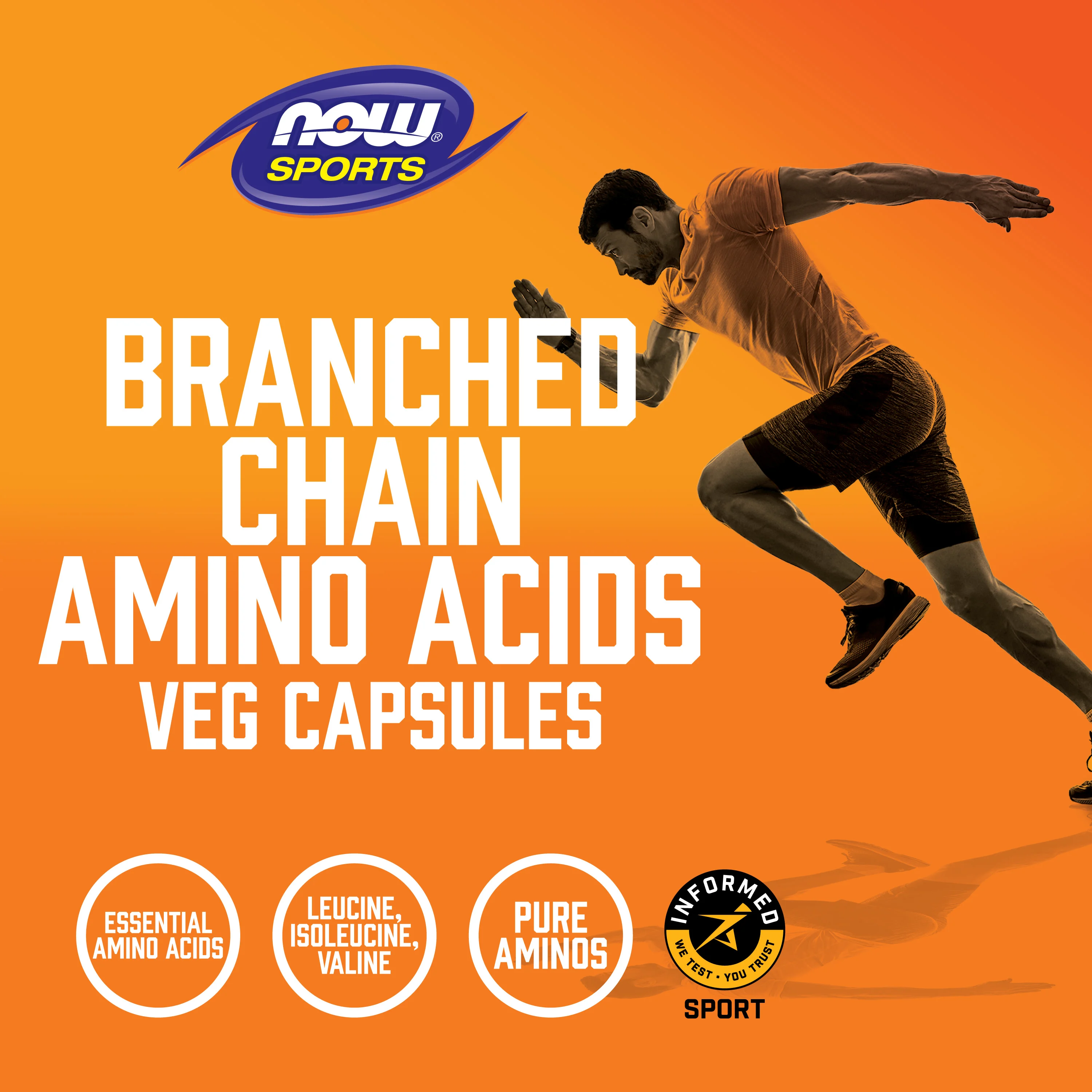 NOW Foods, Sports, аминокислоты с разветвленной цепью, 120 растительных капсул