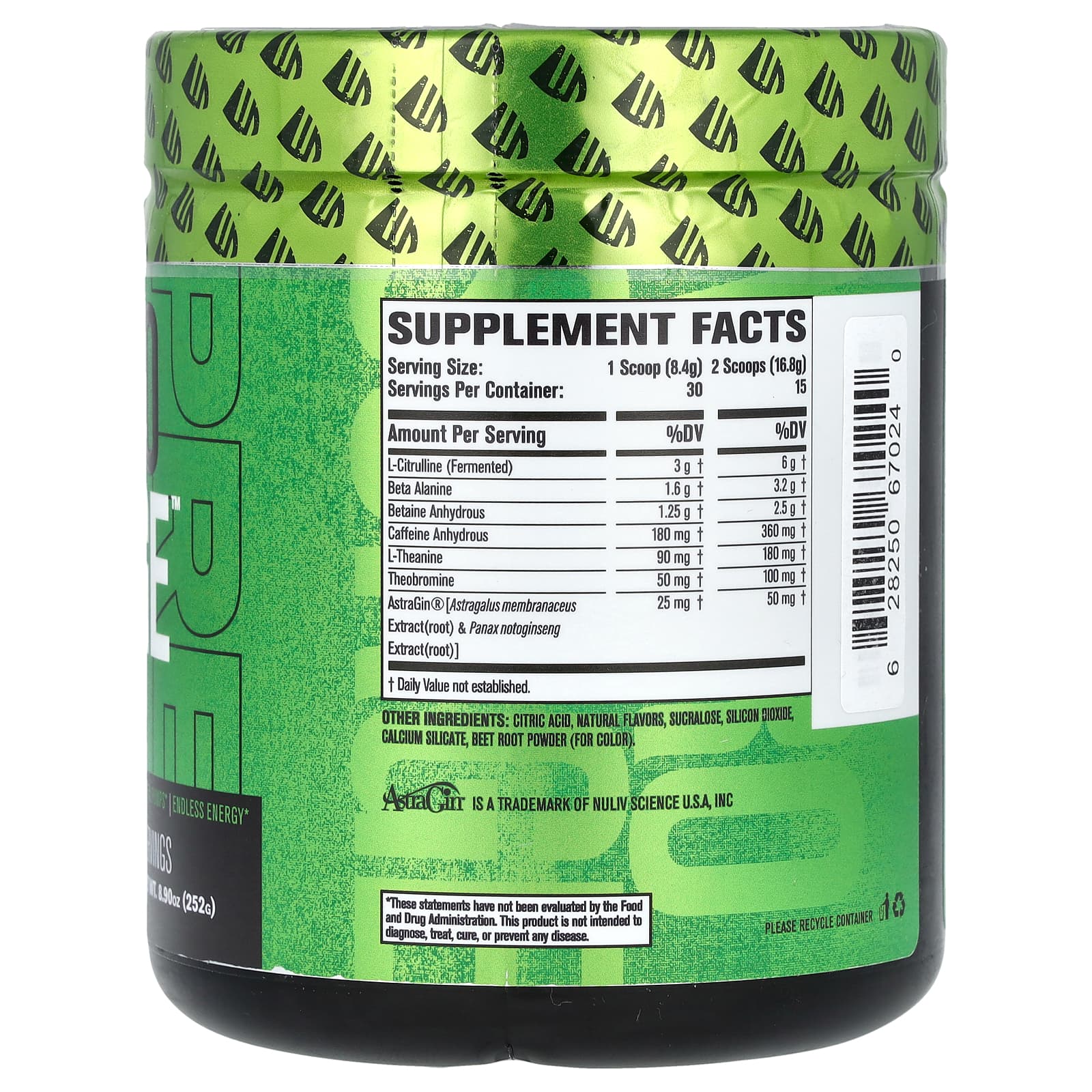 Jacked Factory, Nitro Surge, предтренировочный комплекс, вишневый лаймад, 252 г (8,9 унции)