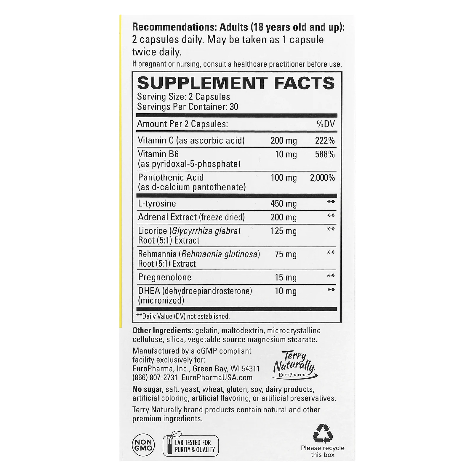 Terry Naturally, Adrenaplex®, 60 капсул