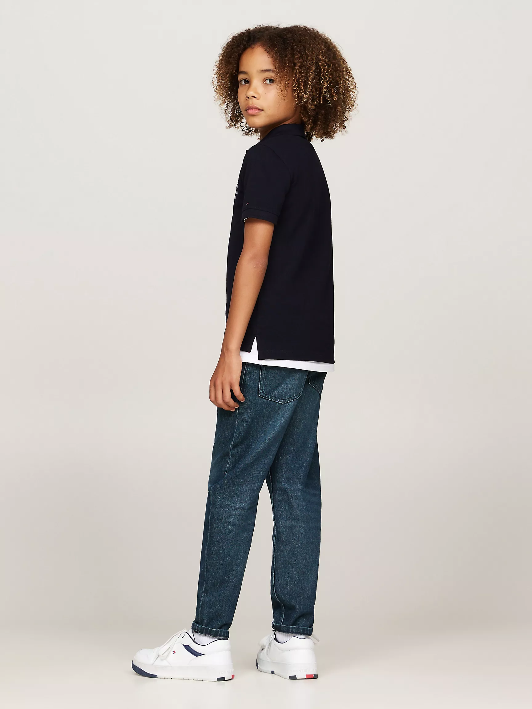 Рубашка-поло для мальчиков Tommy Hilfiger, Детское поло с вышитым логотипом флага в форме арки