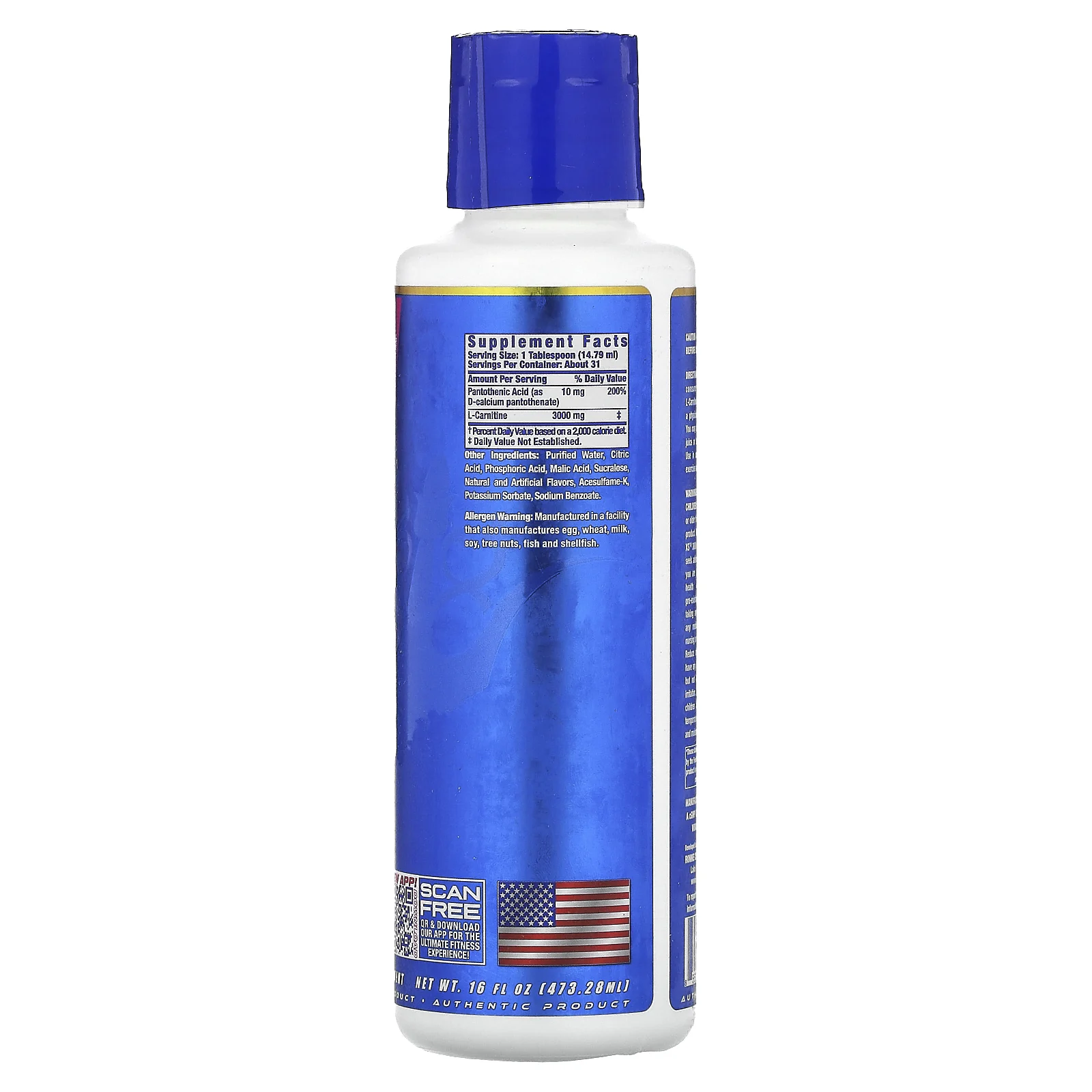 Ronnie Coleman, Vital Edition, L-карнитин XS 3000, ягодное ассорти, 473,28 мл (16 жидк. Унций)