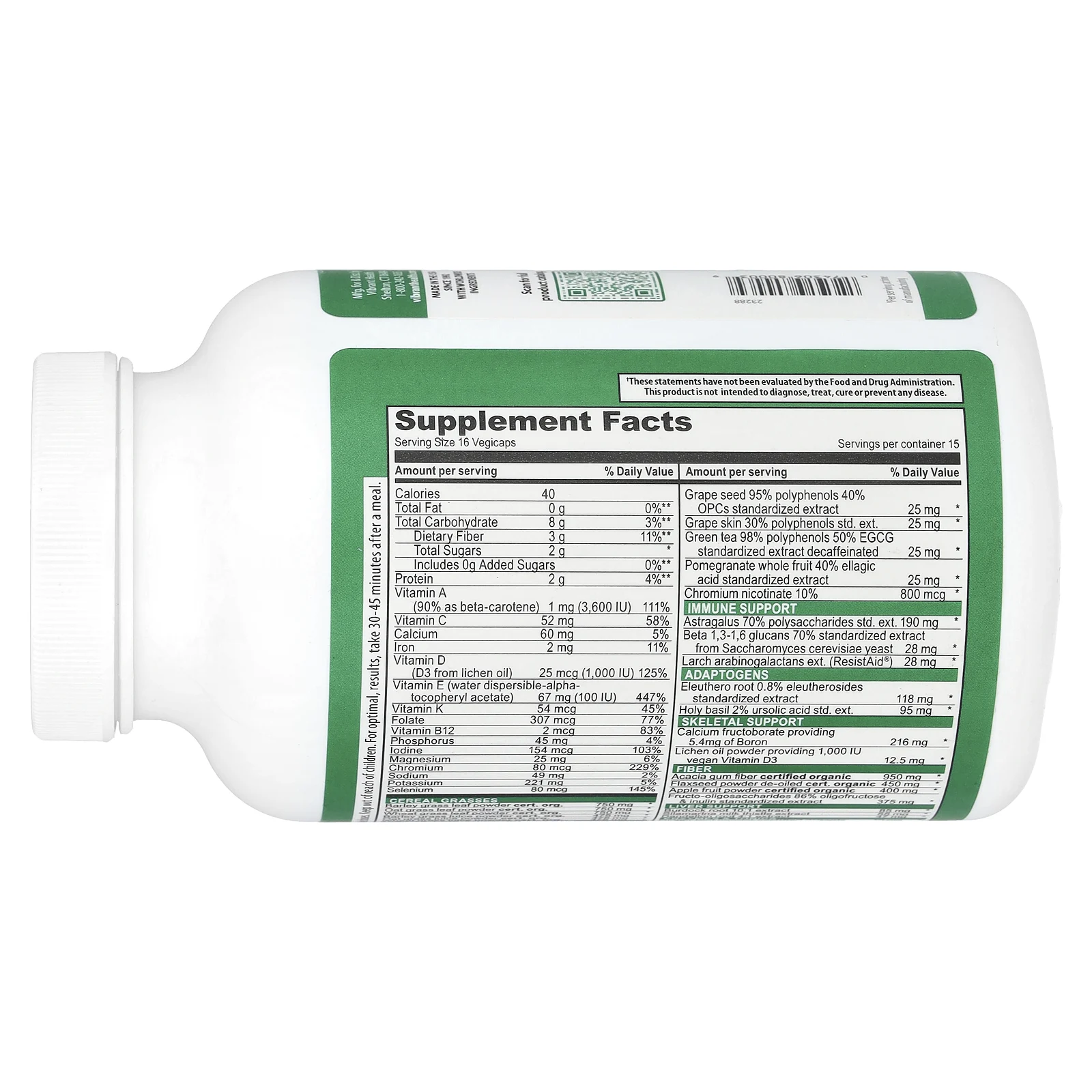 Vibrant Health, Green Vibrance, версия 19.0, 240 растительных капсул