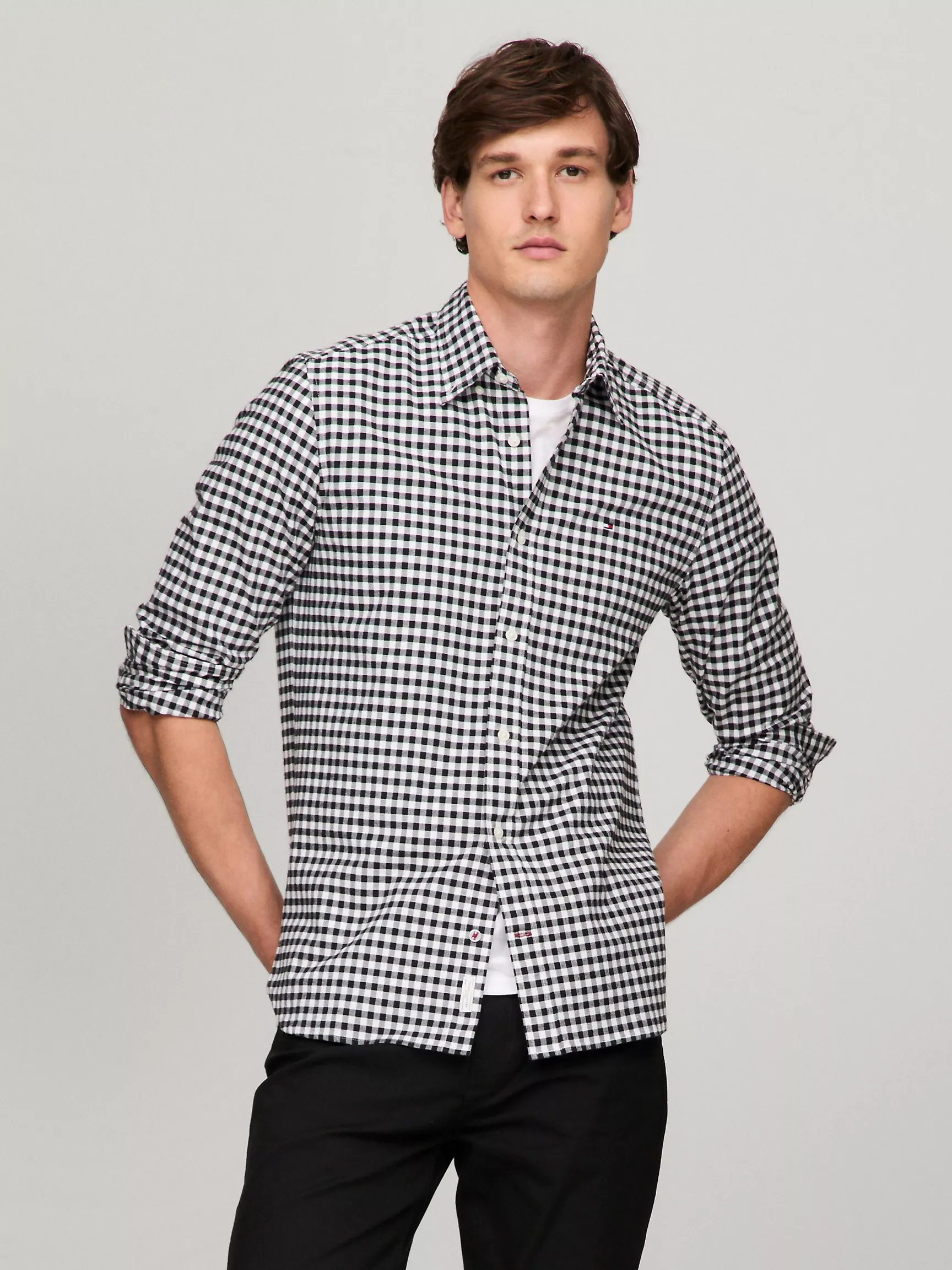 Мужская рубашка Tommy Hilfiger, Стандартная рубашка из оксфорда в клетку гингем