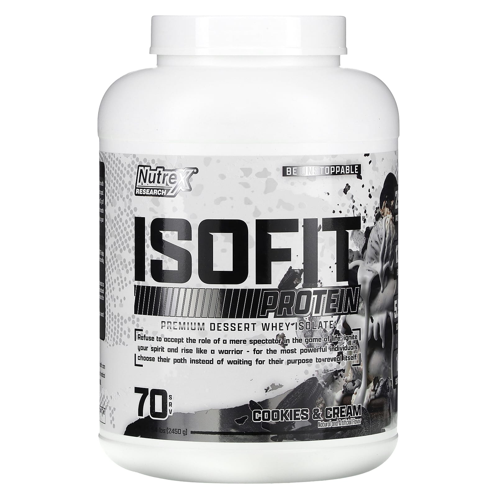 Nutrex Research, IsoFit Protein, протеин с печеньем и сливками, 2450 г (5,4 фунта)