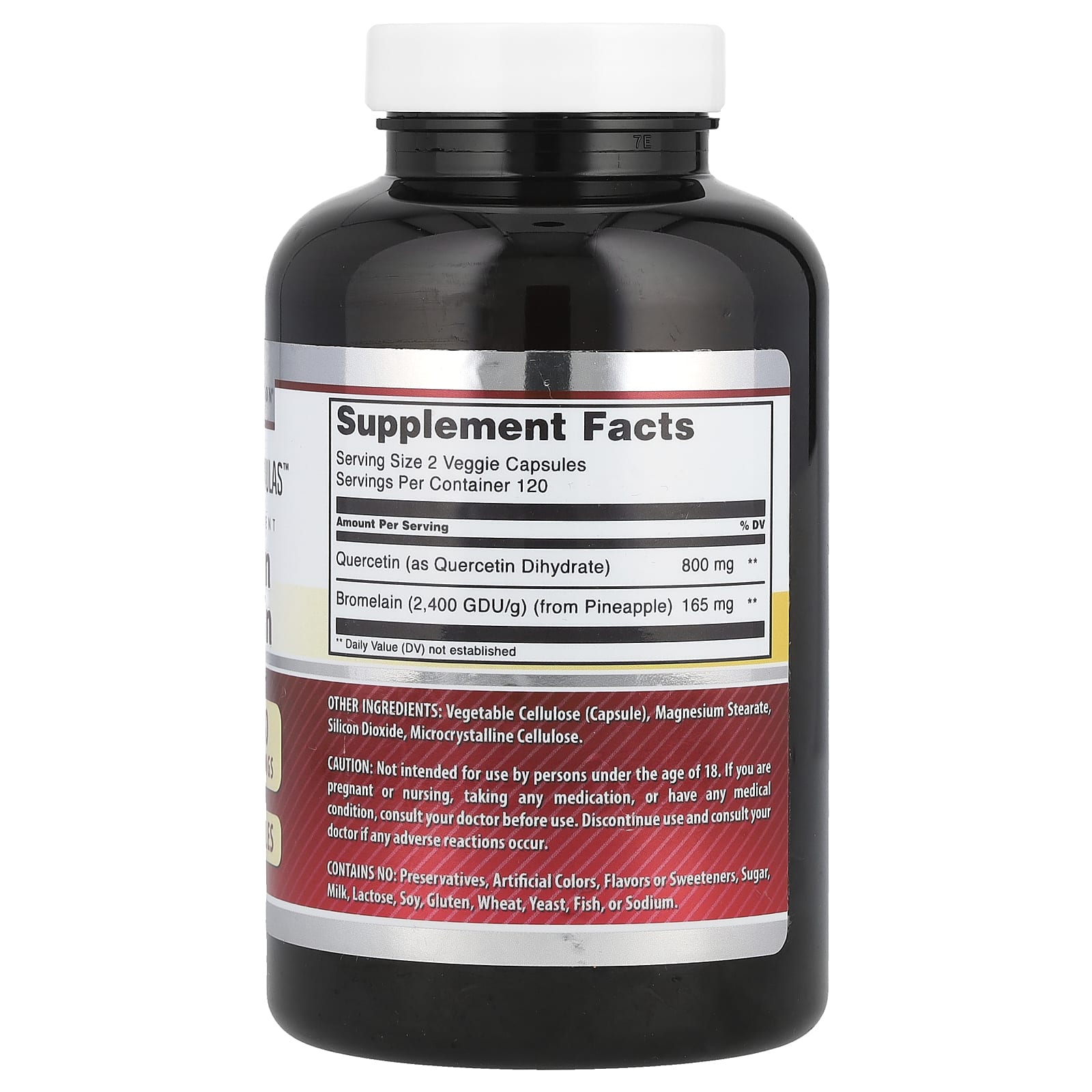 Amazing Nutrition, кверцетин с бромелаином, 240 растительных капсул