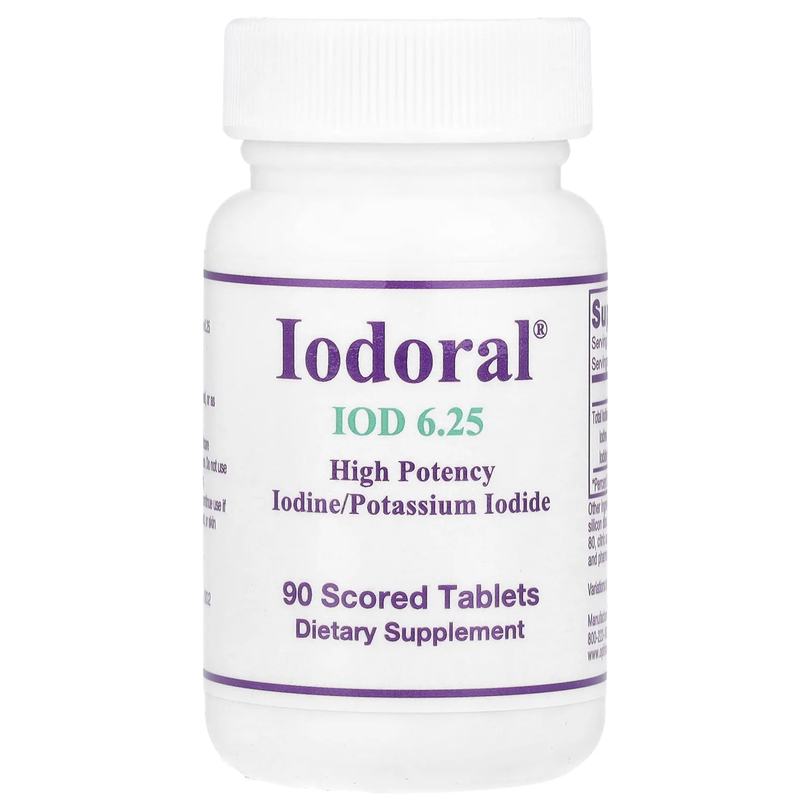 Optimox, Iodoral, ИОД, 6,25 мг, 90 делимых таблеток