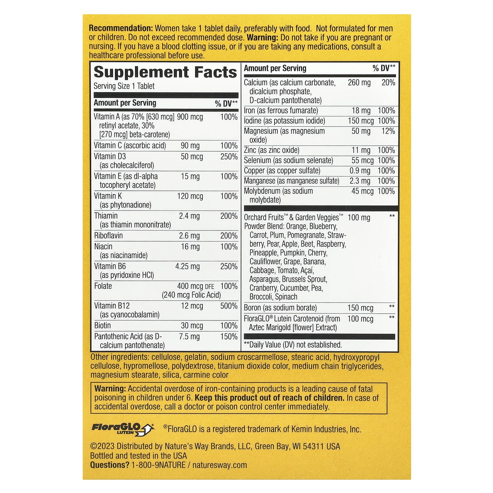 Nature's Way, Alive!, мультивитаминный комплекс для женщин, 50 таблеток