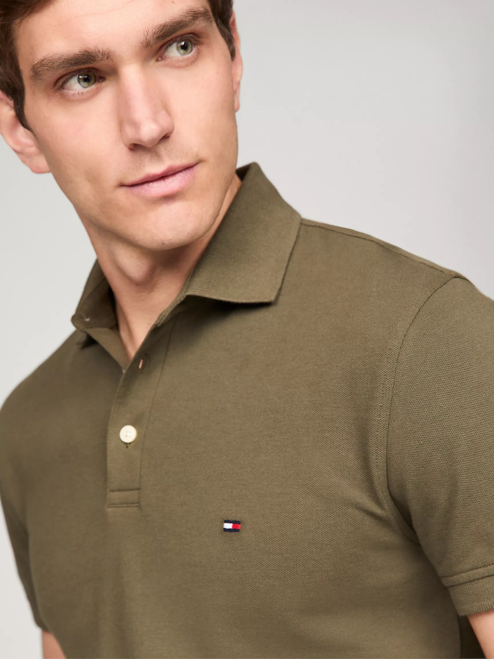 Мужское поло Tommy Hilfiger, Приталенное эластичное поло из пике