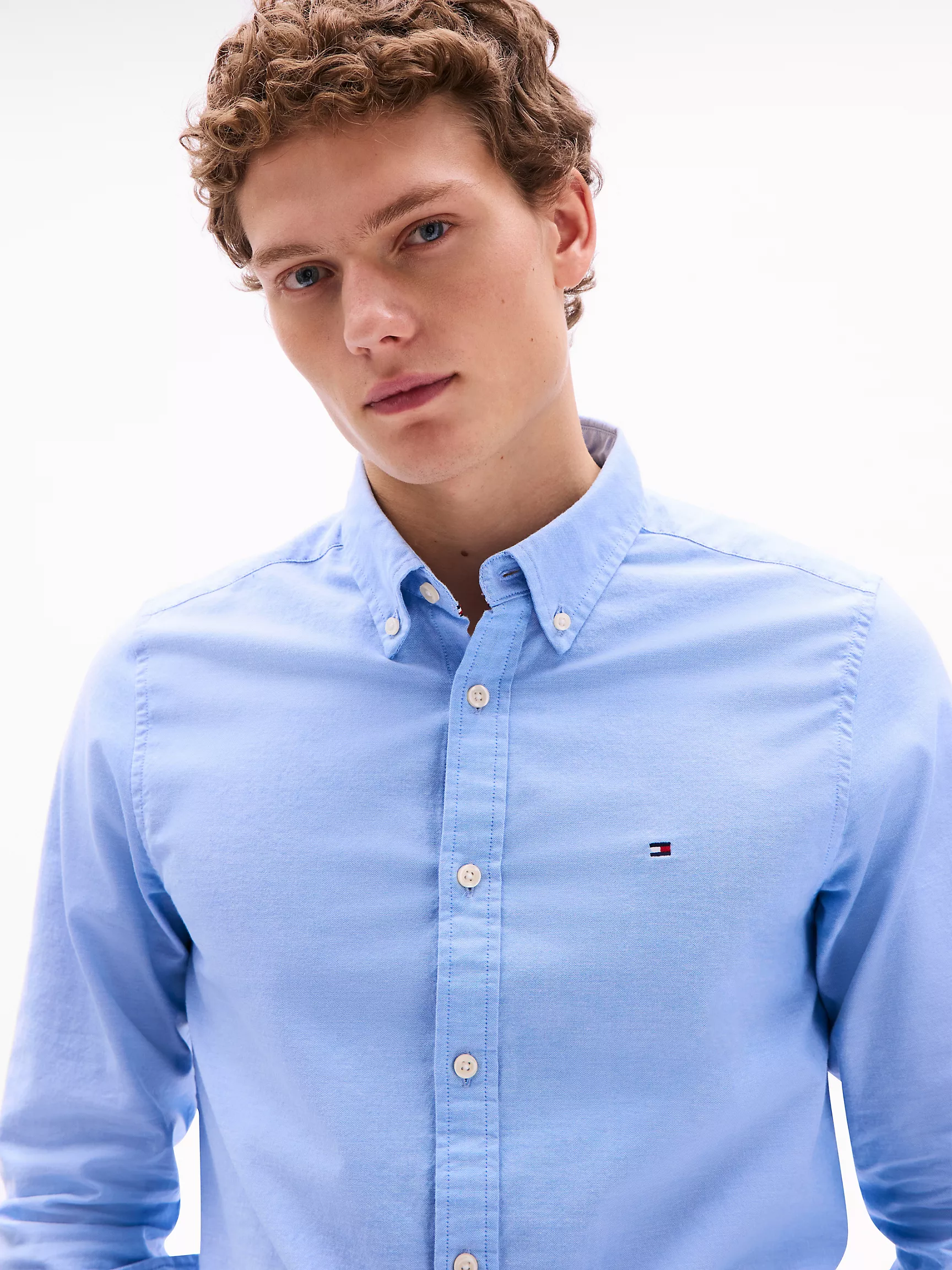 Мужская рубашка Tommy Hilfiger, Приталенная рубашка из оксфорда