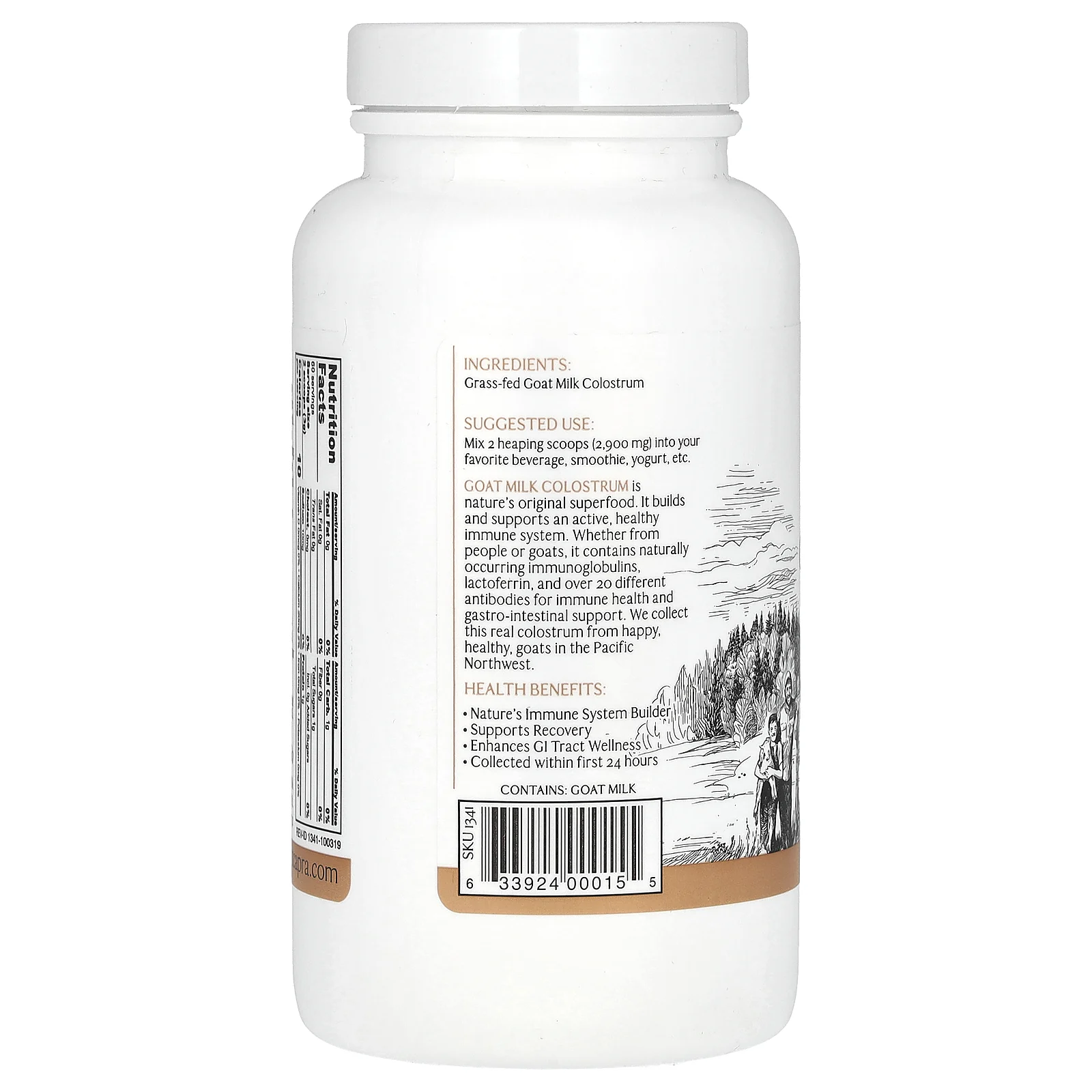 Mt. Capra, сухое молозиво из козьего молока, 174 г (6 унций)