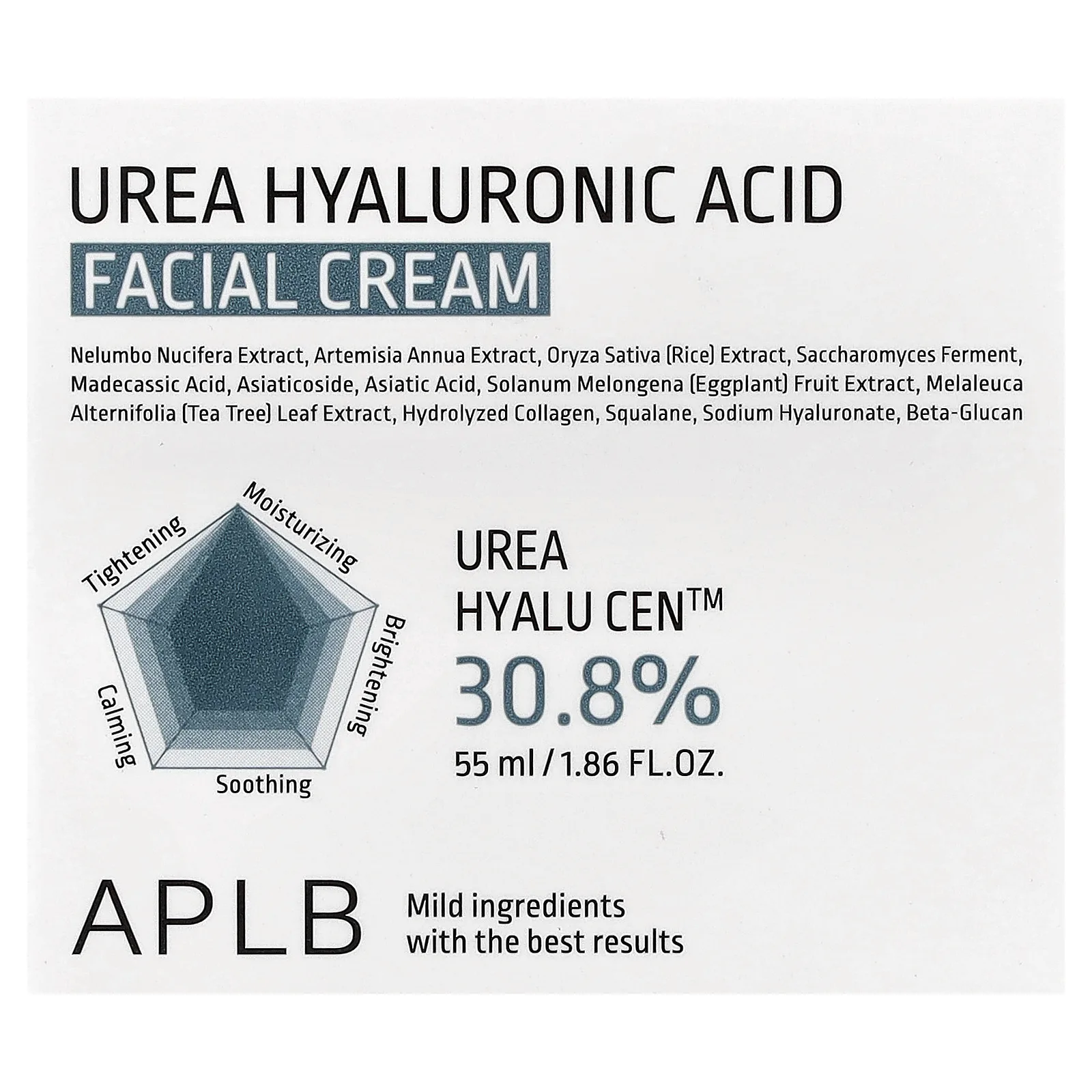 APLB, Крем для лица с мочевиной и гиалуроновой кислотой, 55 мл (1,86 жидк. Унции)