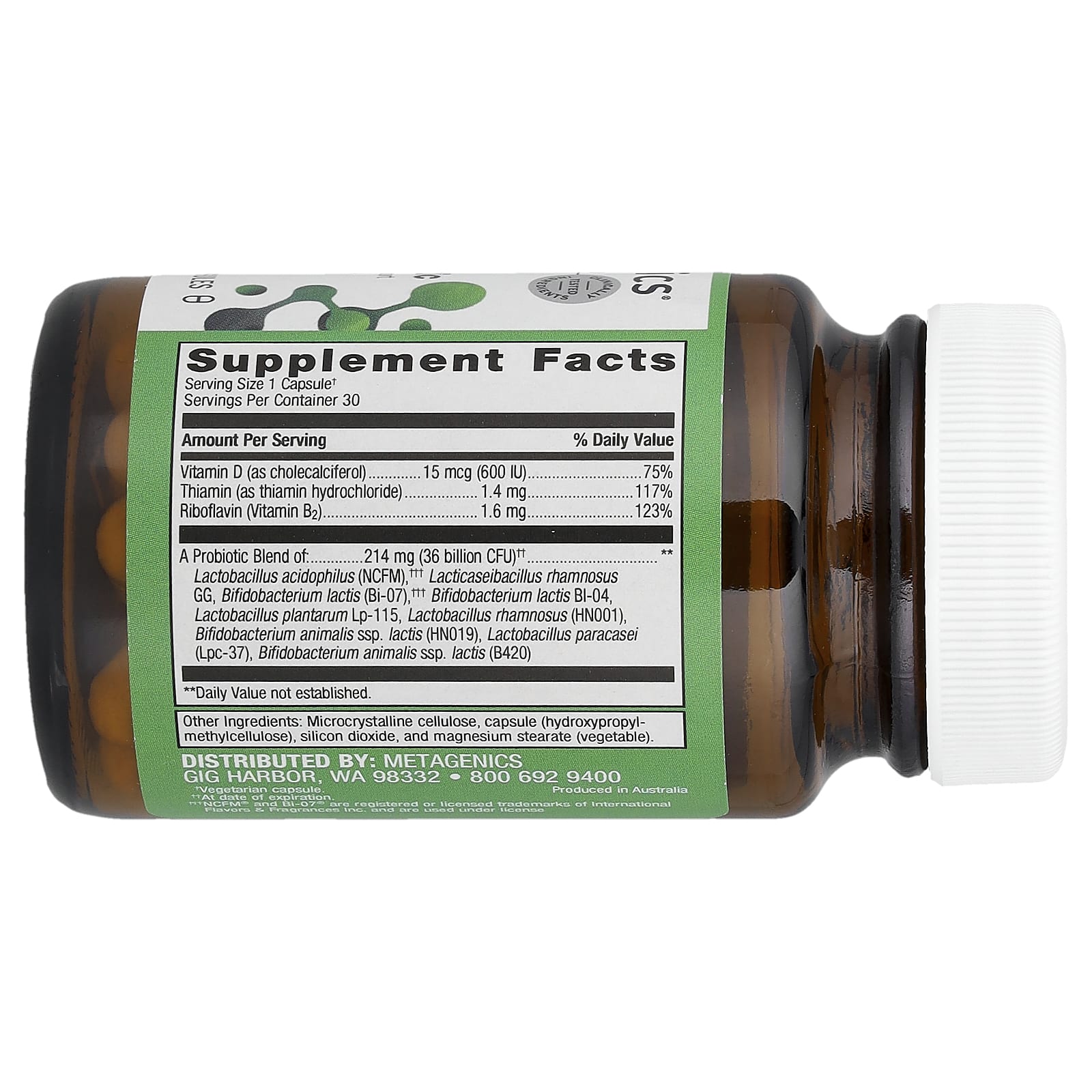 Metagenics, UltraFlora® полный пробиотик, 30 капсул