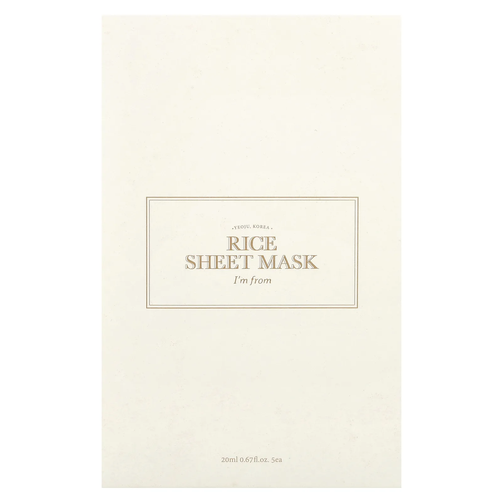 I'm From, рисовая тканевая маска, 5 шт., по 20 мл (0,67 жидк. унции)