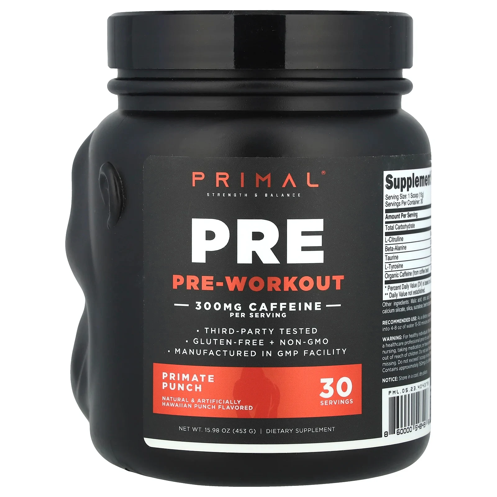 PrePrimal, Pre-Workout, Primate Punch, 453 г (15,98 унции)