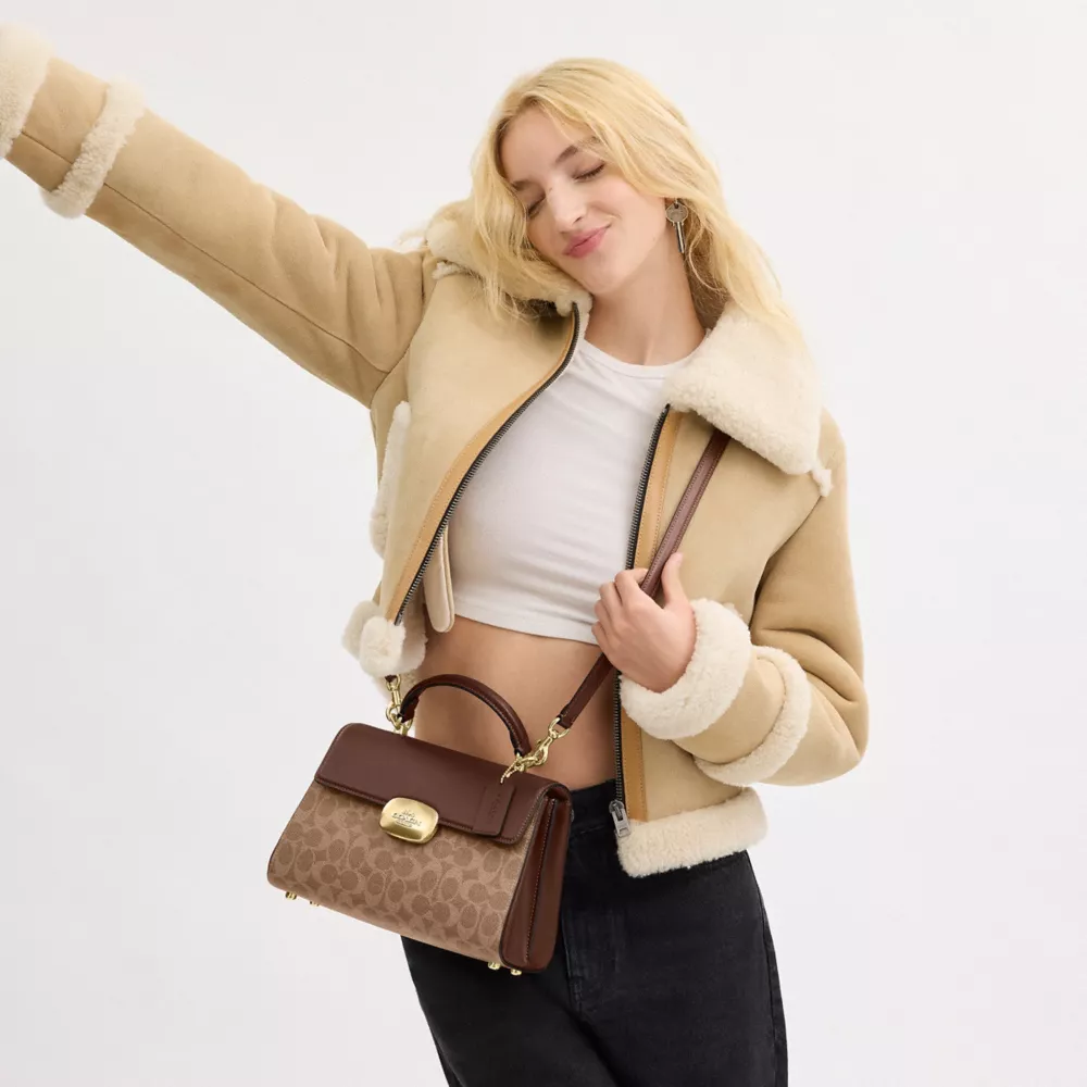 Сумка COACH Eliza Top Handle Bag In Signature Canvas